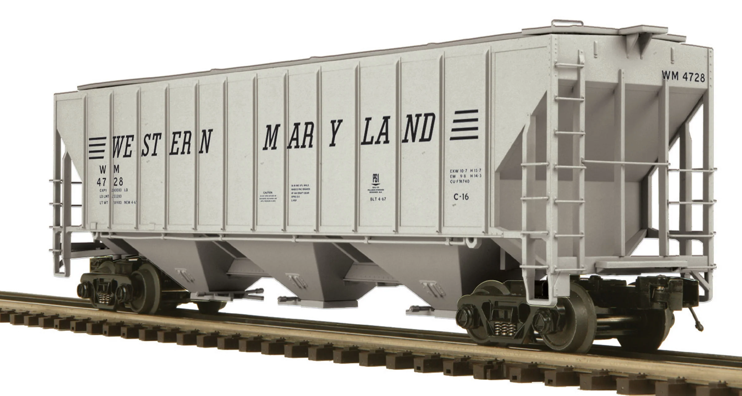 MTH Premier 20-97258 Western Maryland WM High-Sided Hopper Car Ps-2CD #4736