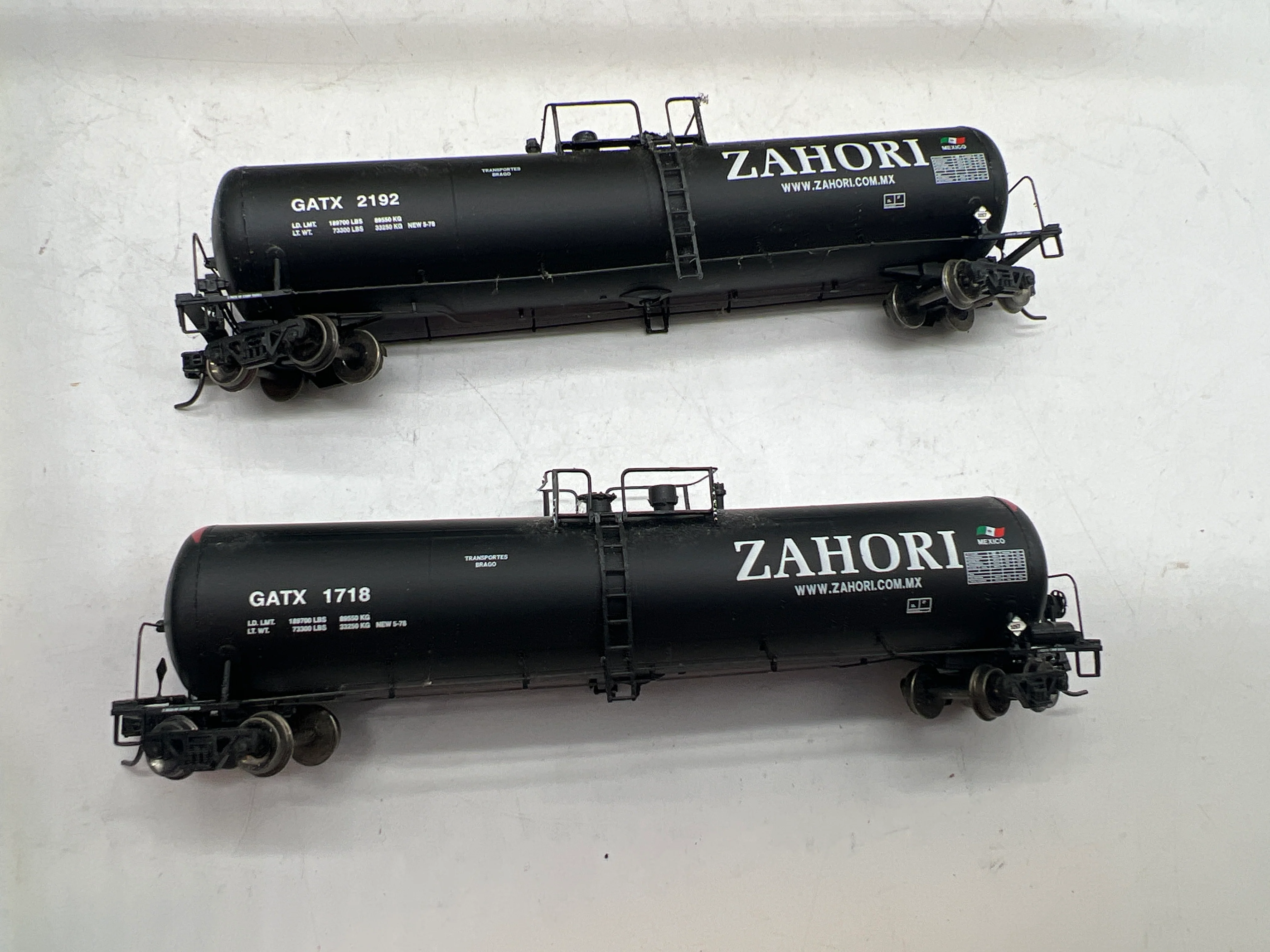 Athearn 1718 2192 GATX Zahori 30K Gallon Ethanol Tank Car 2 pack N SCALE Used Excellent