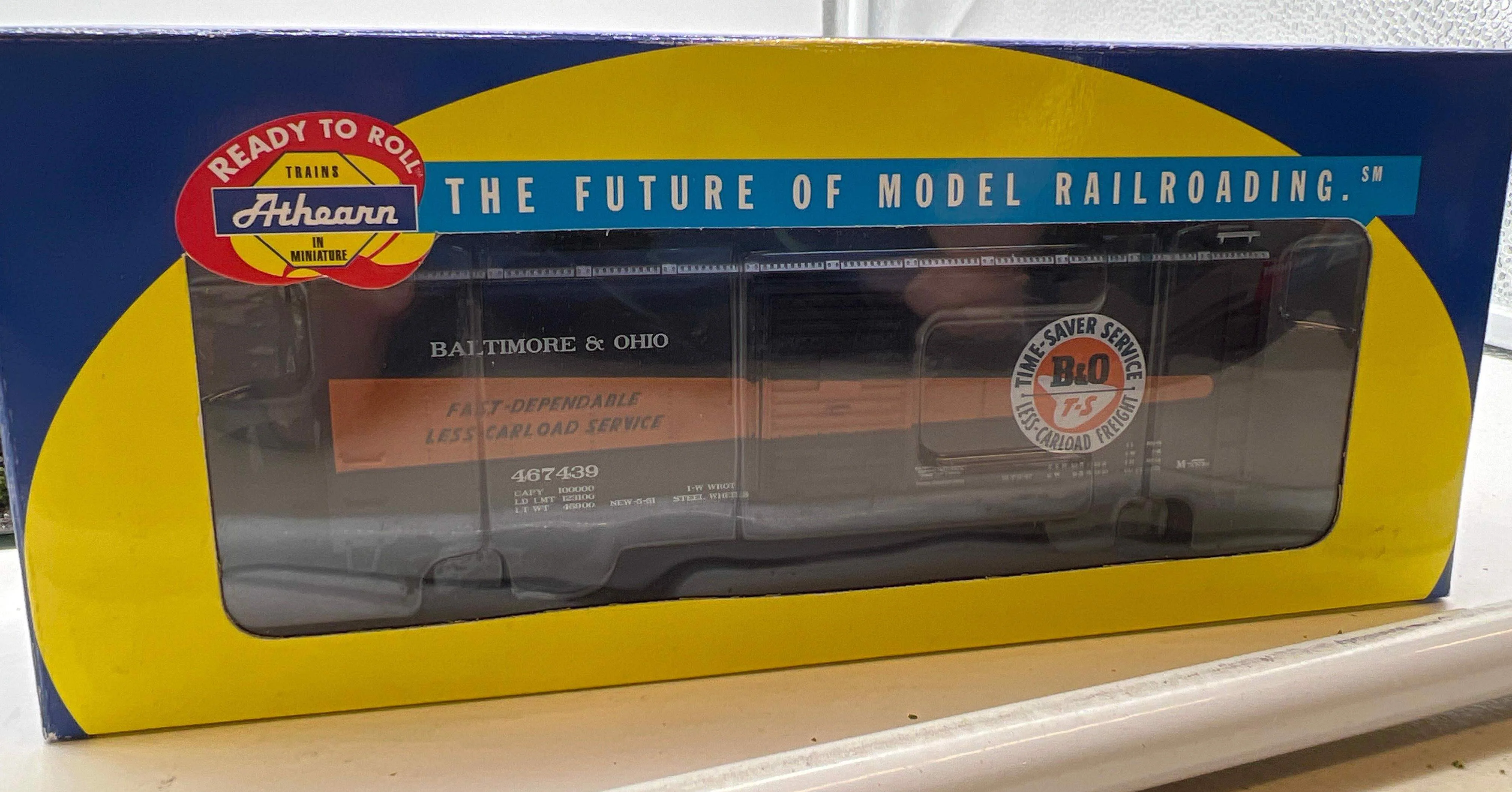 Athearn 7008  baltimore ohio B&O Time Saver, 40' Boxcar. #467439 HO Scale Like New - Image 3