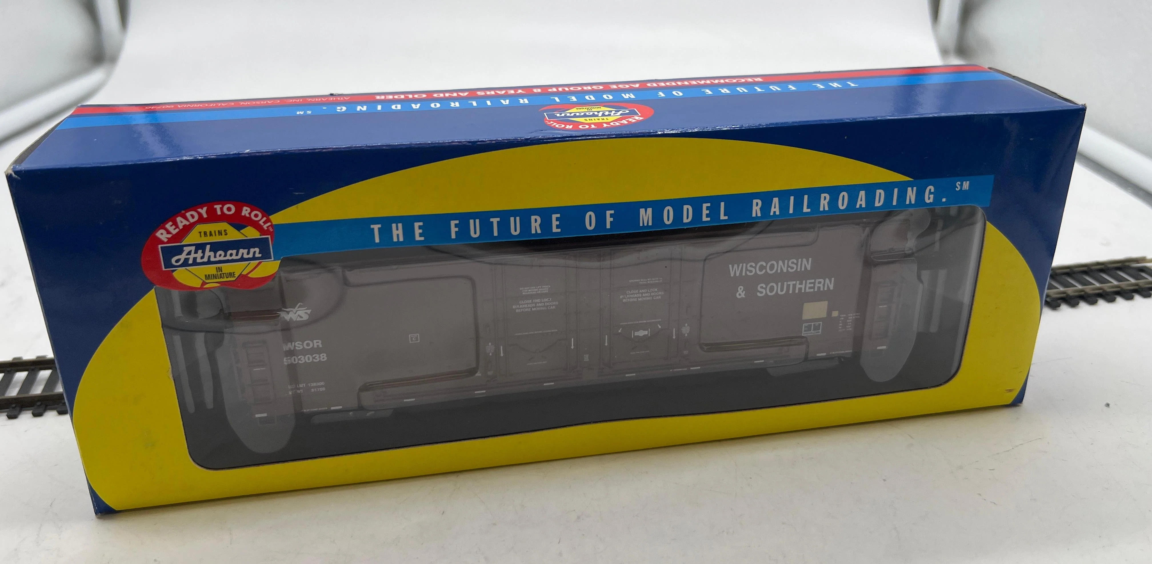 ATHEARN 91298 50' DOUBLE PLUG DOOR BOXCAR WISCONSIN SOUTHERN WSOR # 503038 HO SCALE Like New - Image 3