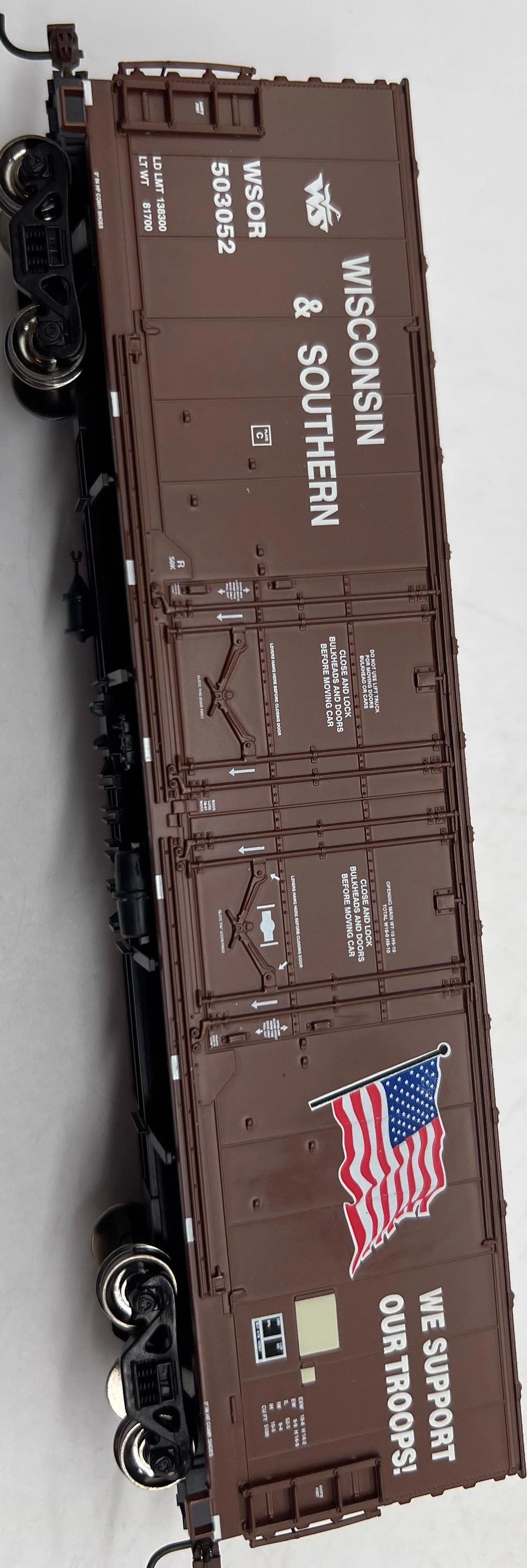Athearn 96921 HO Wisconsin & Southern 50' Double Door Plug Boxcar #503052  9/11 Military Tribute We Support Our Troops! HO SCALE Like New - Image 2