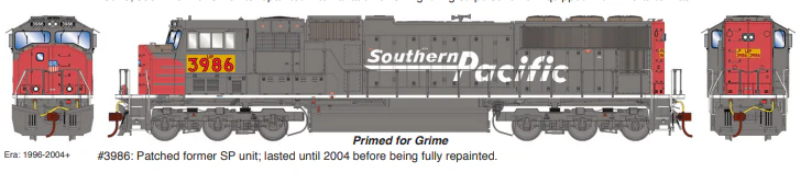 Athearn Genesis Union Pacific UP ex-Southern Pacific SP patch #3986 ATHG70528 SD70M DC HO Scale NEW