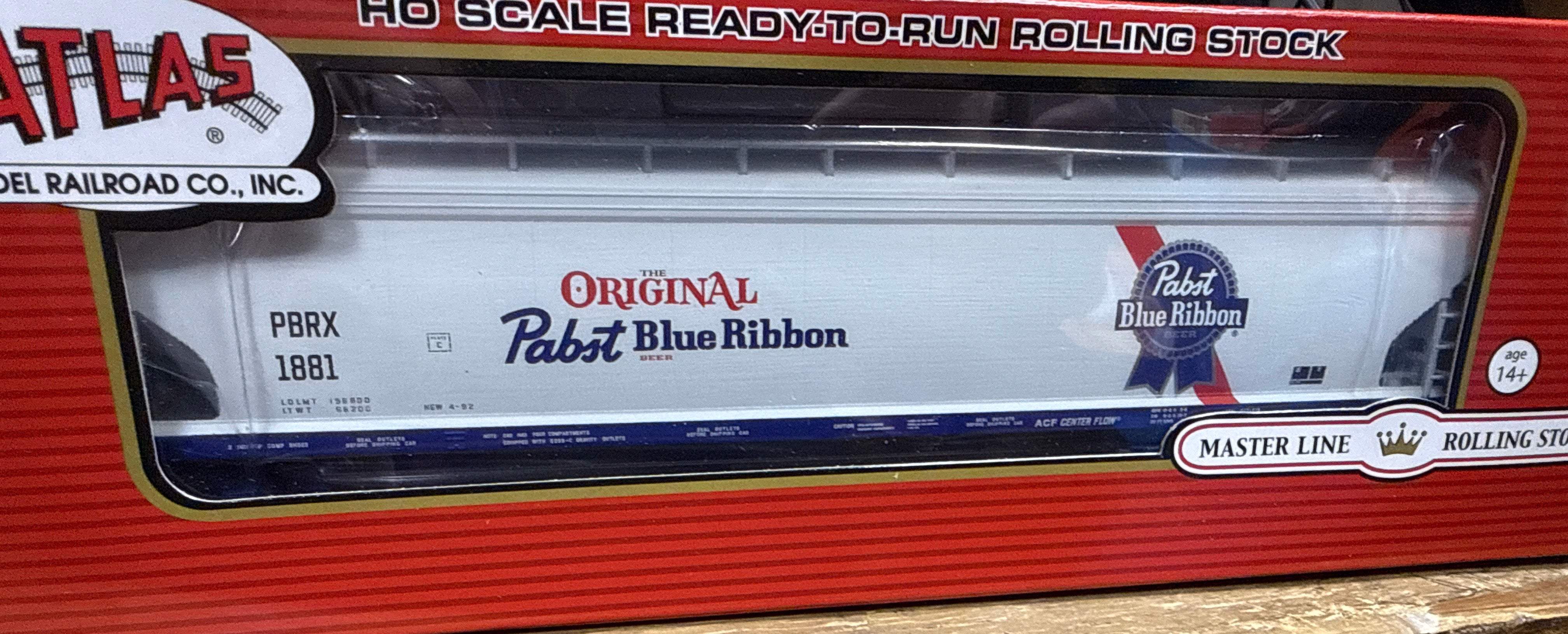Atlas 20007681 Pabst Blue Ribbon ACF 5800 Centerflow Covered Hopper Mainline 1891 HO Scale limited NEW