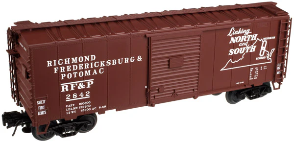 Atlas 2002204-1 RICHMOND, FREDERICKSBURG & POTOMAC RFP 40' Sliding Door Box Car TRAINMAN Brown/White 3RL O Scale NEW