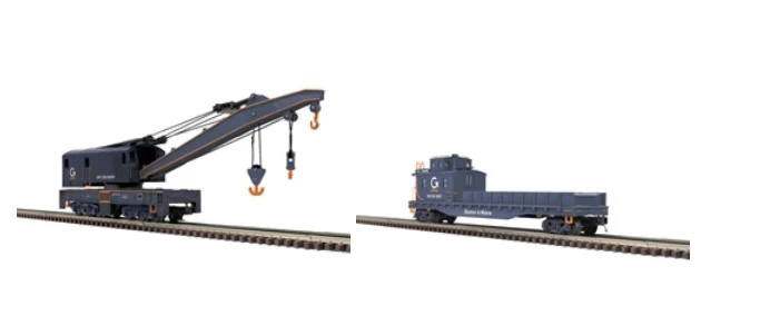 Atlas 3001743 GUILFORD Crane Car and 3001749 Crane Tender (Set of 2) LIMITED O Scale NEW