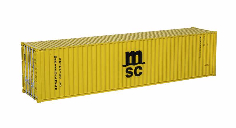 Atlas 3002585-6 MSC 40' High-Cube Containers Yellow/Black O SCALE NEW