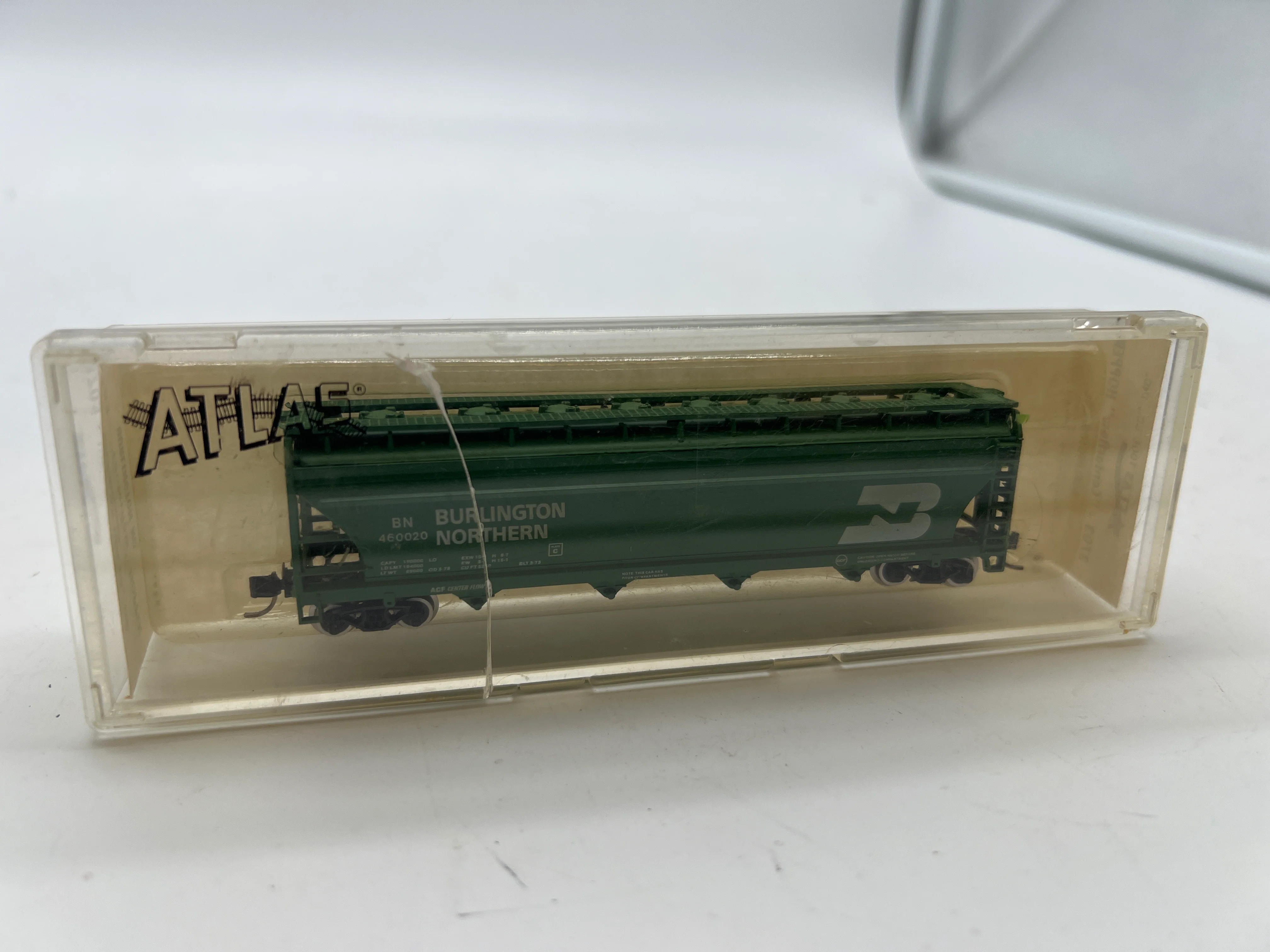 Atlas 3703 Burlington Northern Hopper N SCALE Like New Damaged Box