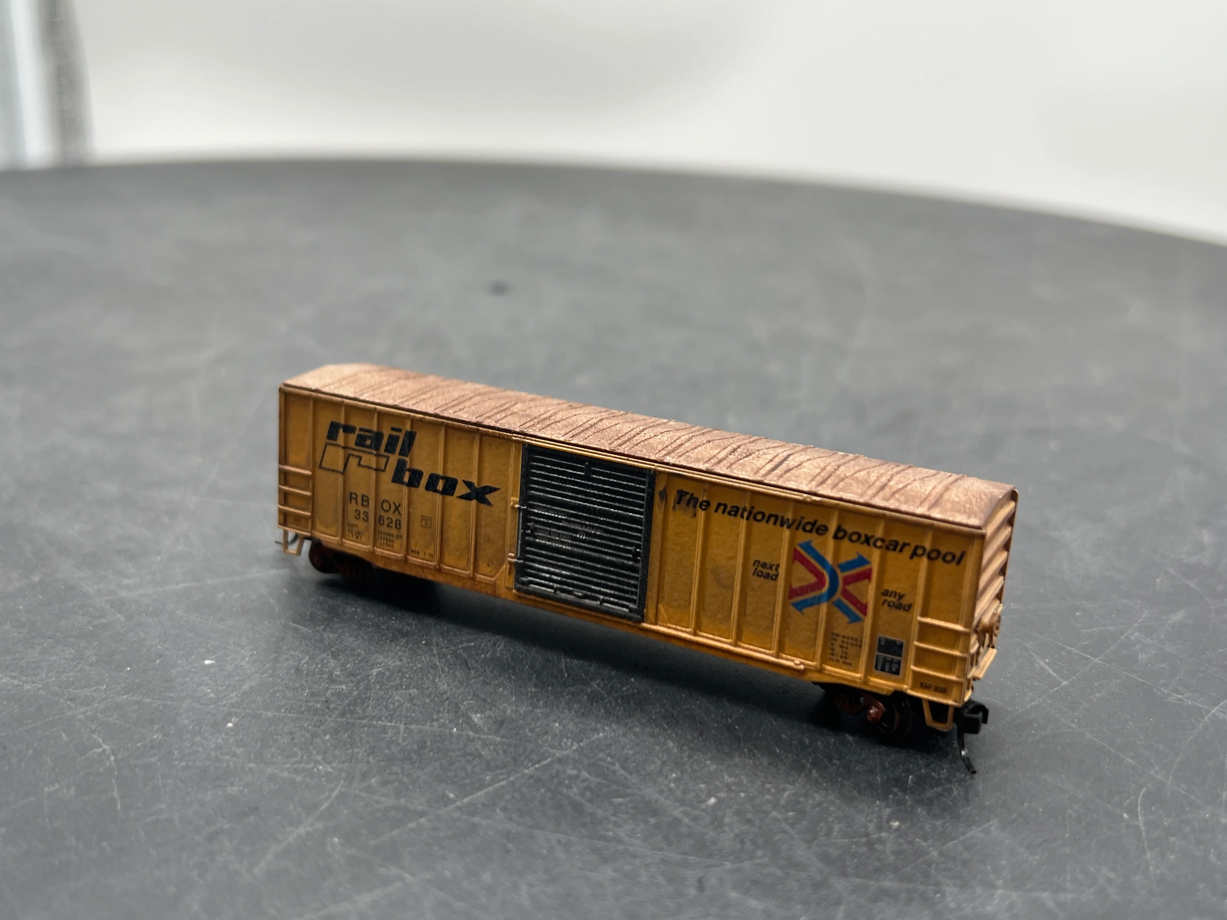 Atlas 50 000 774 Railbox large logo 33616 ACF 50'6" boxcar N SCALE WEATHERED AS IS Used Excellent - Image 6