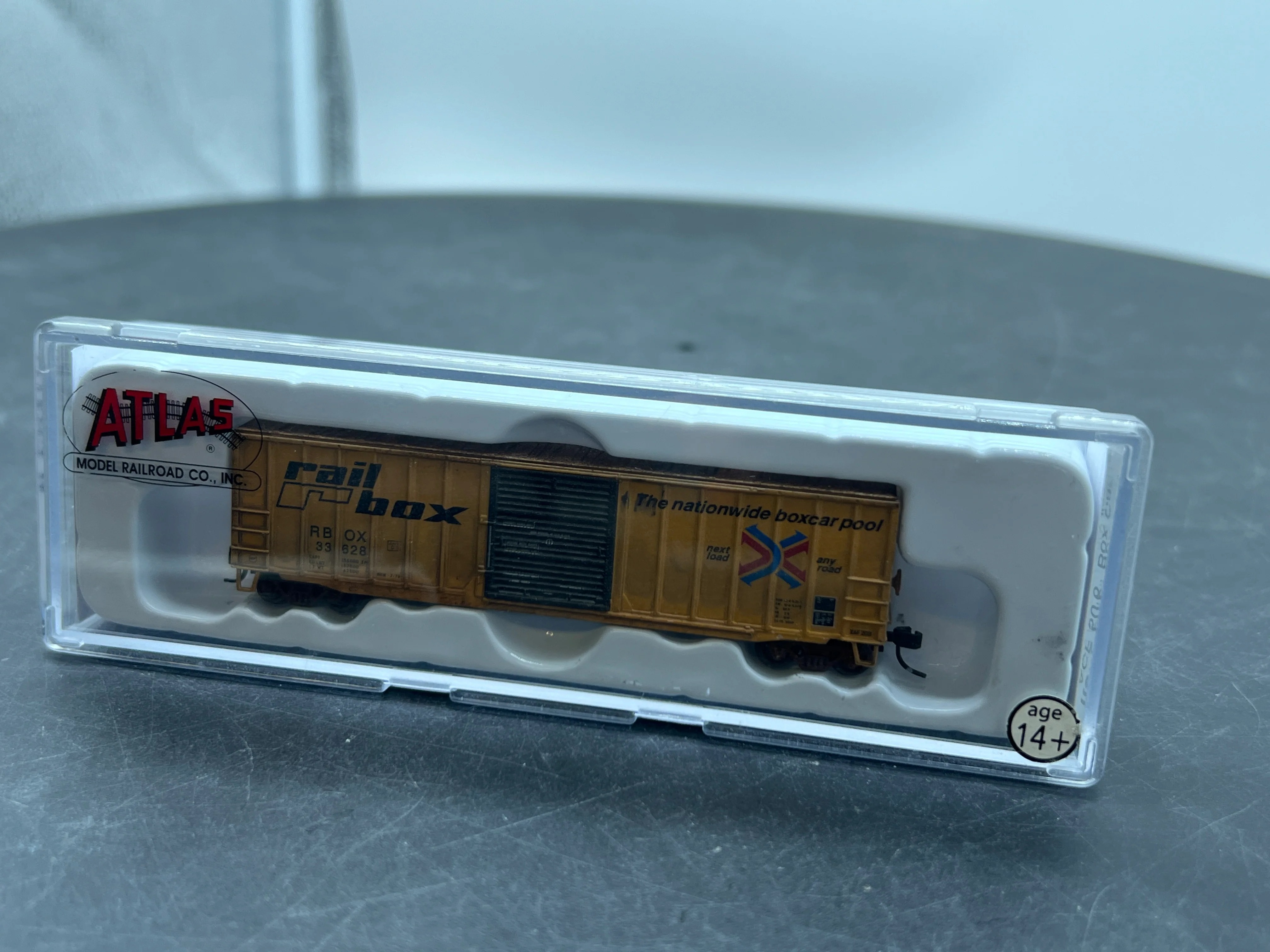 Atlas 50 000 774 Railbox large logo 33616 ACF 50'6" boxcar N SCALE WEATHERED AS IS Used Excellent - Image 7