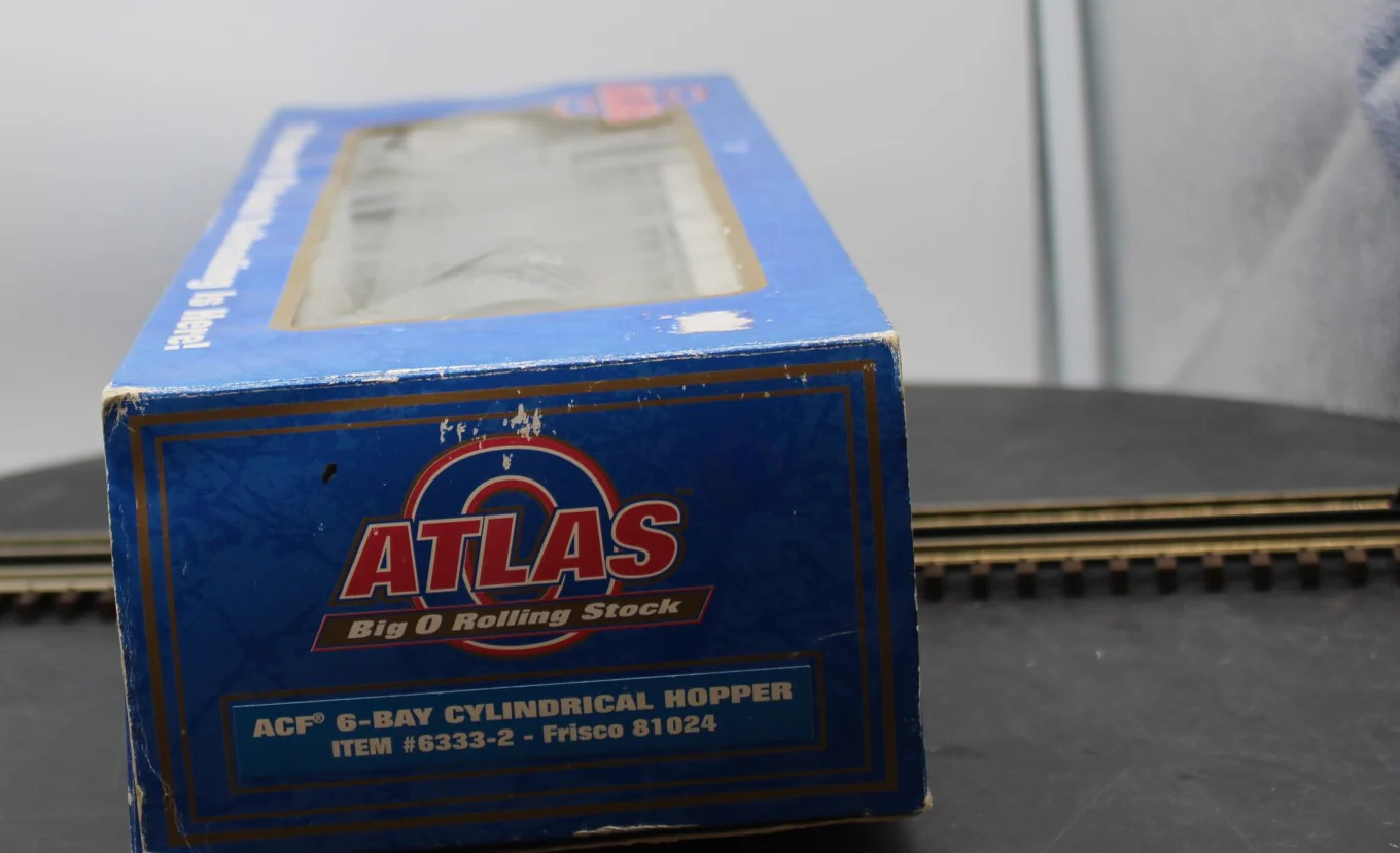 Atlas 6333-2 ATLAS ACF 6-BAY CYLINDRICAL HOPPER Frisco 81024 3 RL O SCALE Used Excellent - Image 9