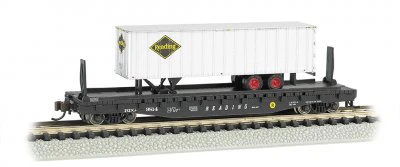 Bachmann 16754 Reading Railroad 52FT Flat Car w/Reading Railroad 35FT Trailer N Scale