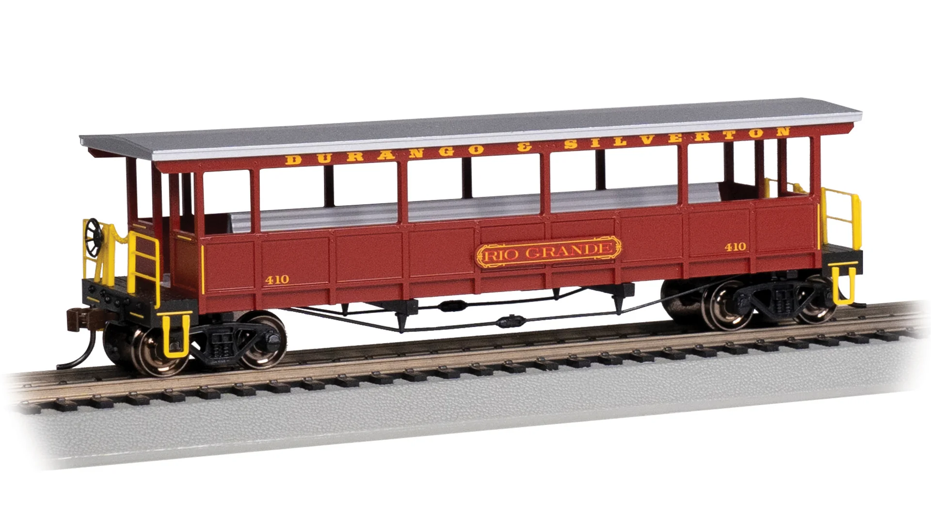 Bachmann 17431, 17432 Durango & Silverton Open-Sided Excursion Car Set (Set of 2) HO Scale NEW - Image 2