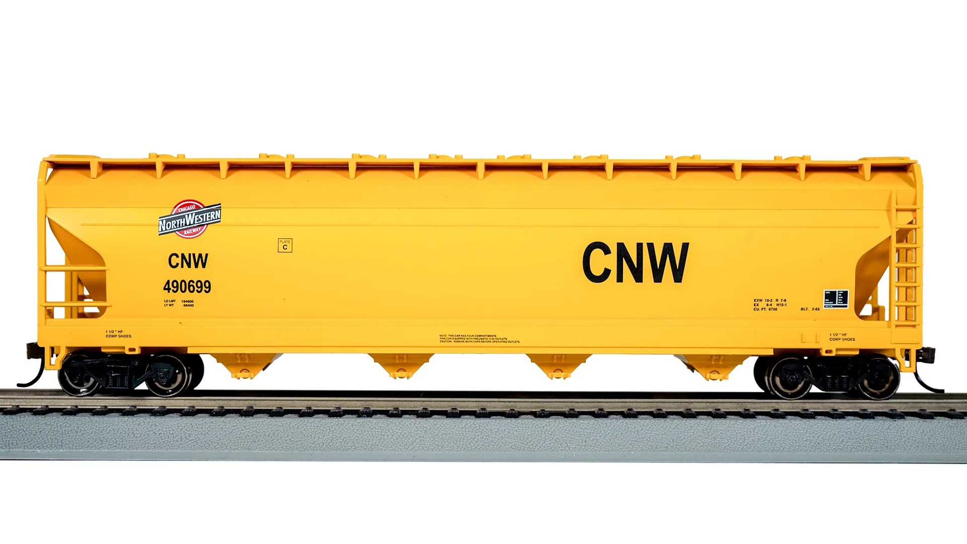 Bachmann 17559 56' ACF CENTER-FLOW HOPPER - CHICAGO & NORTH WESTERN #490699 HO SCALE NEW - Image 3