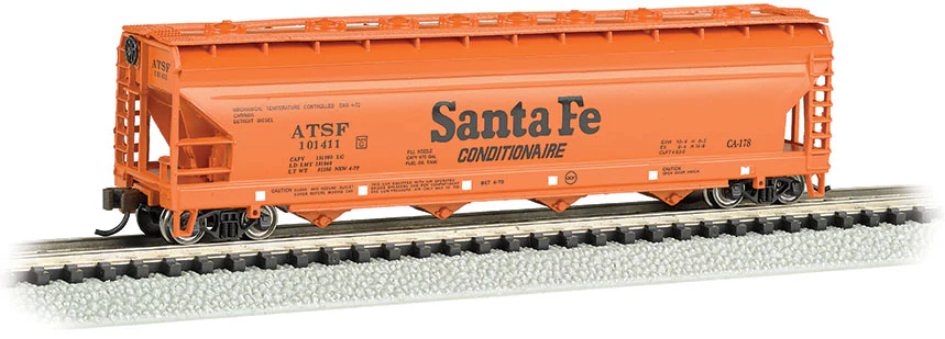 Bachmann 17564 ACF 56' 4-BAY CENTER FLOW HOPPER - SANTA FE #101414 N SCALE NEW
