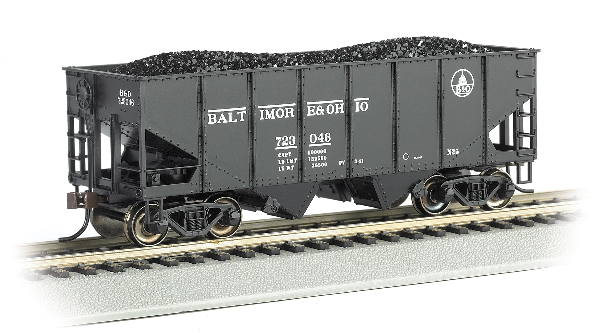 Bachmann 19509 55-TON 2-BAY USRA OUTSIDE BRACED HOPPER - B & O (CAPITOL DOME) #723046 HO SCALE NEW - Image 3