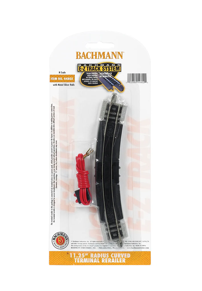 Bachmann 44802 11.25" RADIUS TERMINAL RERAILER WITH WIRE N SCALE NEW