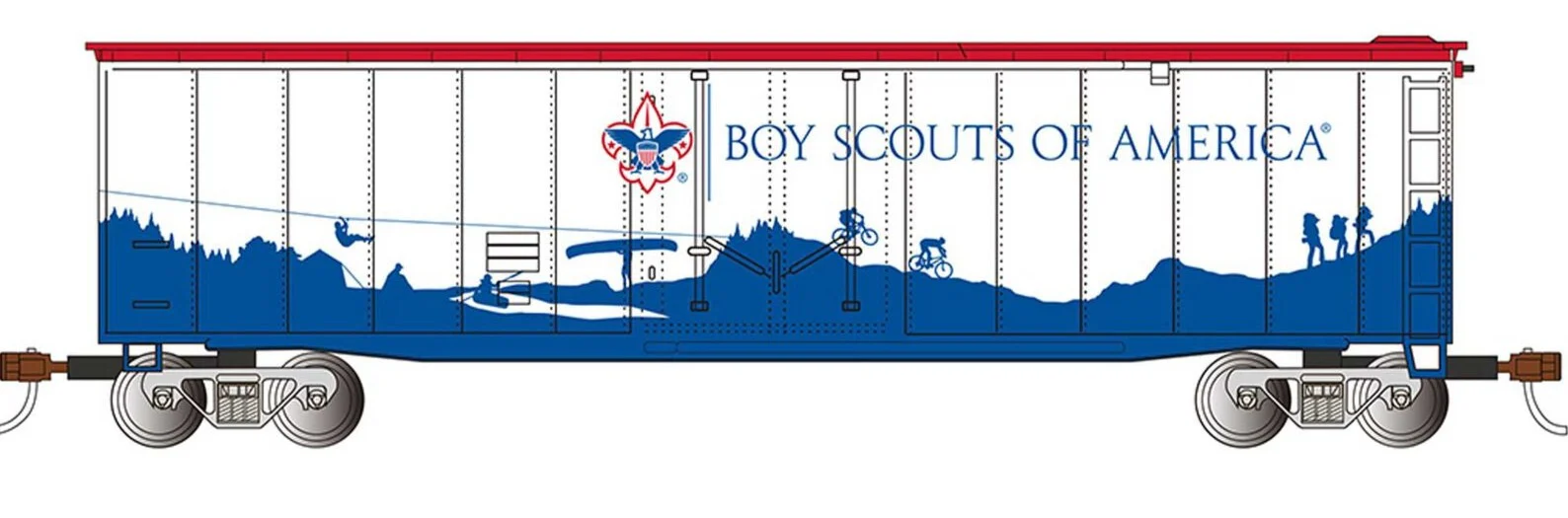 Bachmann 18013 Boy Scouts of America BSA Adventure Landscape 50' Plug Door Boxcar (HO Scale) - Image 2