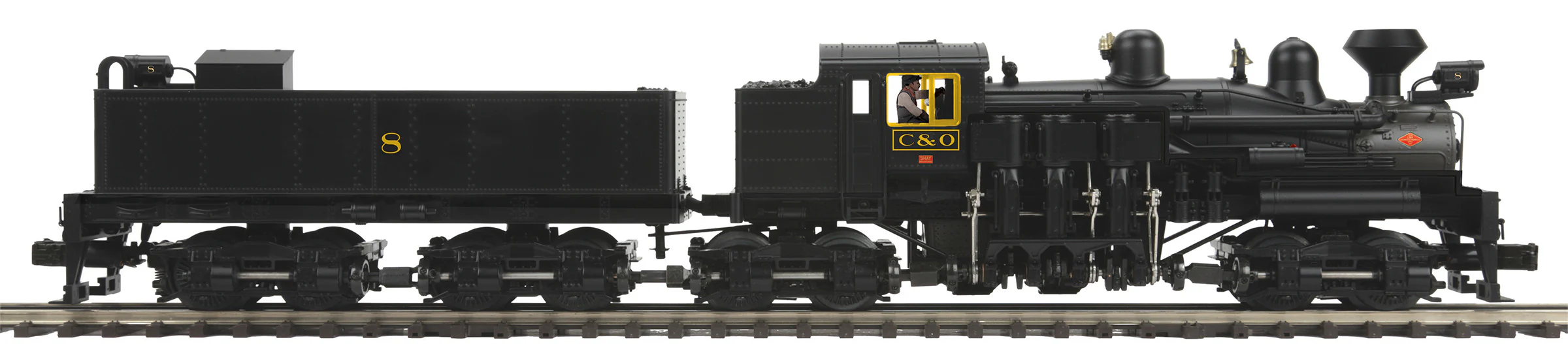 MTH Premier 20-3882-1 Chesapeake & Ohio 4-Truck Shay Steam Engine in  w/Proto-Sound 3.0. O SCALE NEW