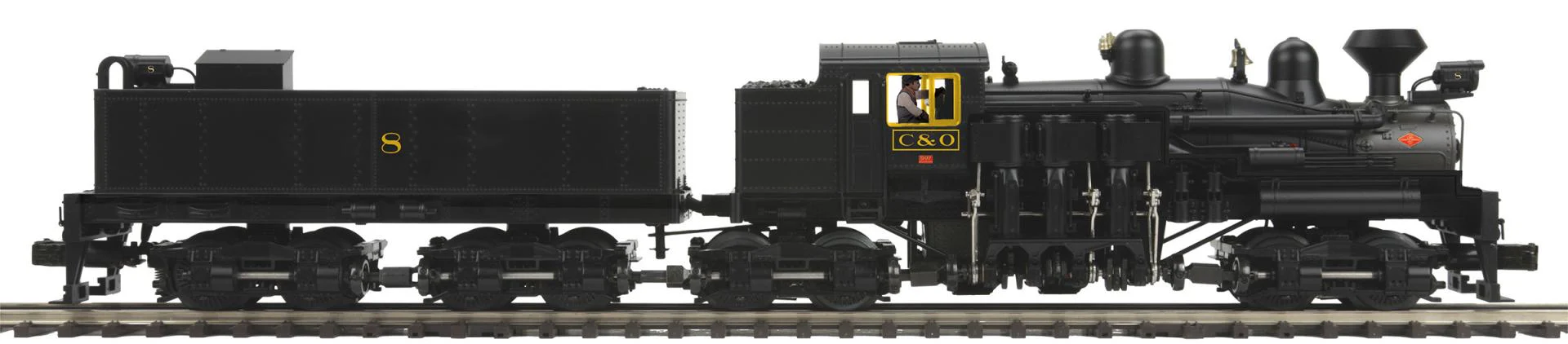 MTH Premier 20-3882-1 Chesapeake & Ohio 4-Truck Shay Steam Engine in  w/Proto-Sound 3.0. O SCALE NEW - Image 4