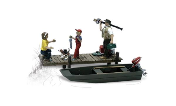 Woodland Scenics WDS A1923 Family Fishing figures HO scale new