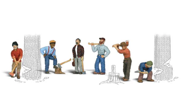 Woodland Scenics WDSA1876 Lumberjacks Figures HO Scale