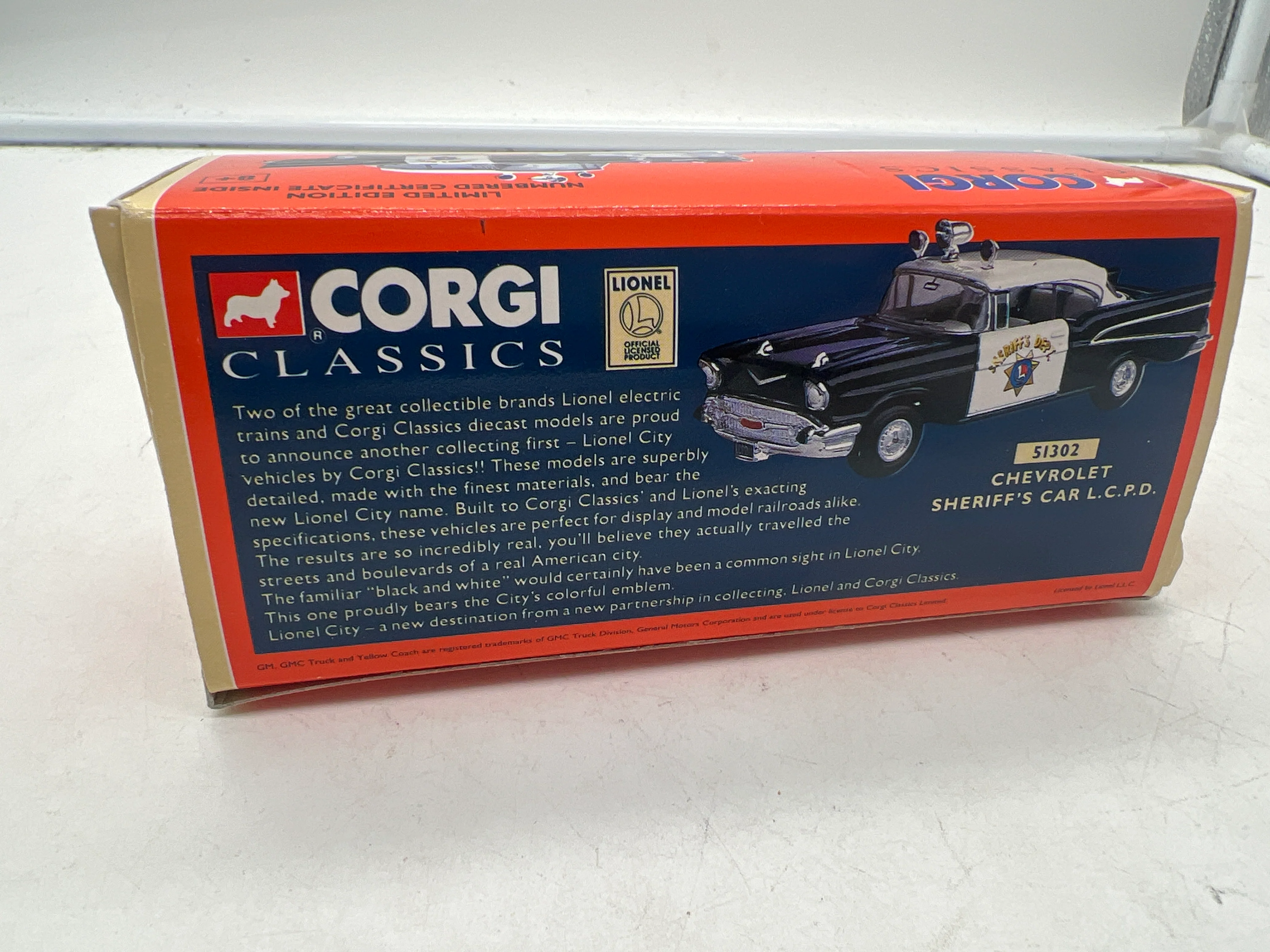 Corgi 51302 LIONEL CITY DIECAST CHEVROLET SHERIFF'S CAR LCPD O SCALE Like New - Image 7