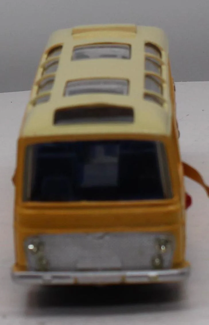 Dinky Super Toys 961 Luxury Coach Swiss Postal Bus, Yellow  O SCALE Used Damaged Box vintage - Image 3