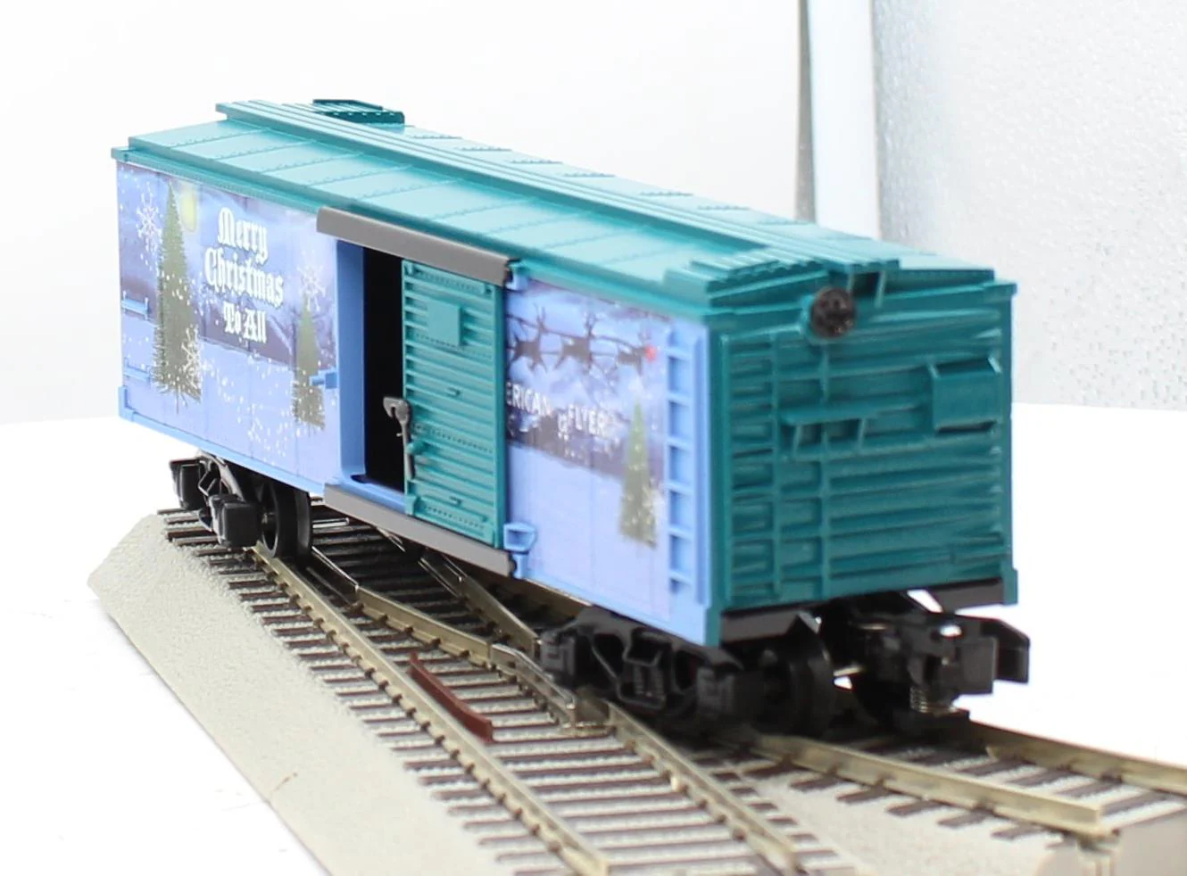Gilbert 6-48368 AMERICAN FLYER Christmas Boxcar S Scale Like New - Image 4
