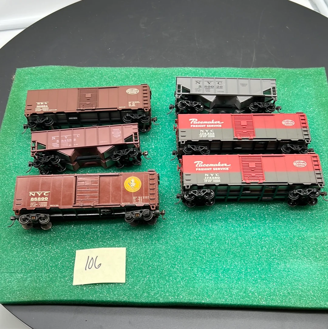 HO Scale Bargain Car Pack 106:  Set of 6 New York Central Freight car pack HO SCALE USED - Image 4