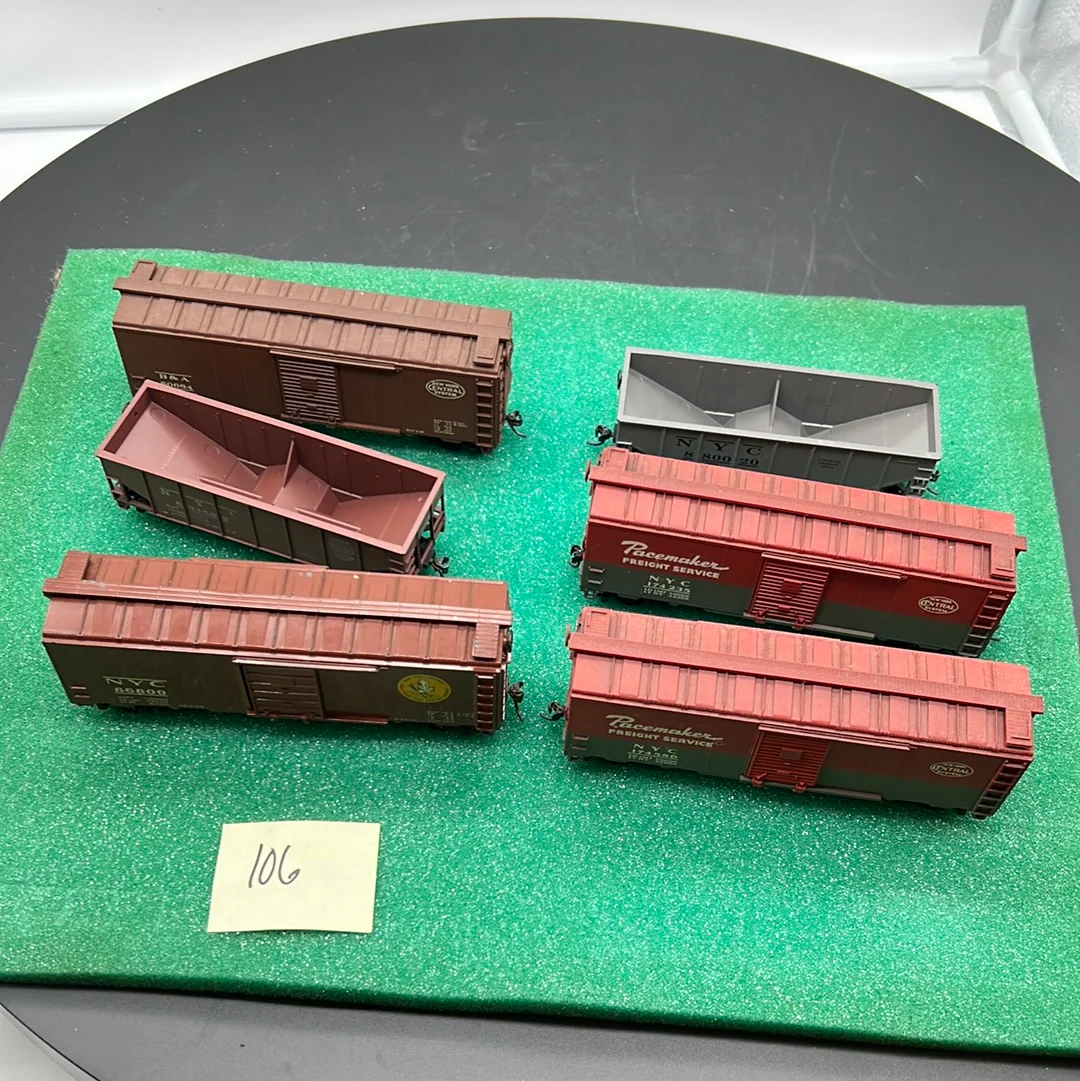HO Scale Bargain Car Pack 106:  Set of 6 New York Central Freight car pack HO SCALE USED - Image 6