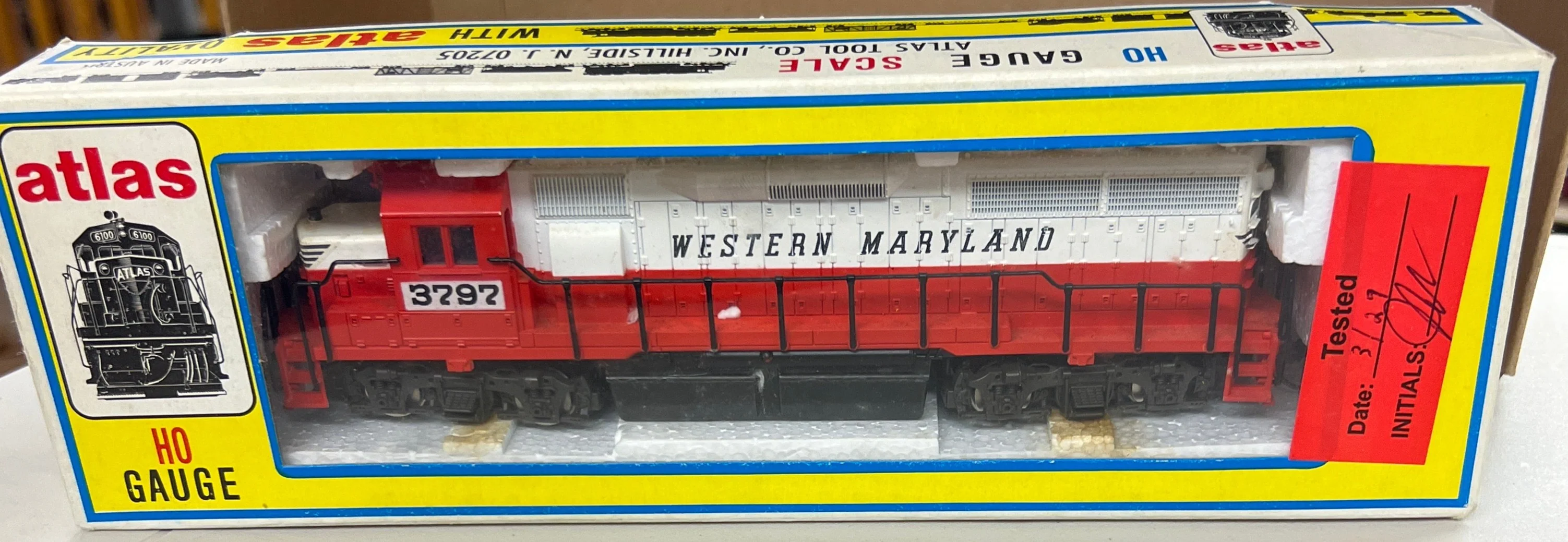 HO Scale Bargain Engine 143 7039 Atlas Western MD Diesel In Box Used VG