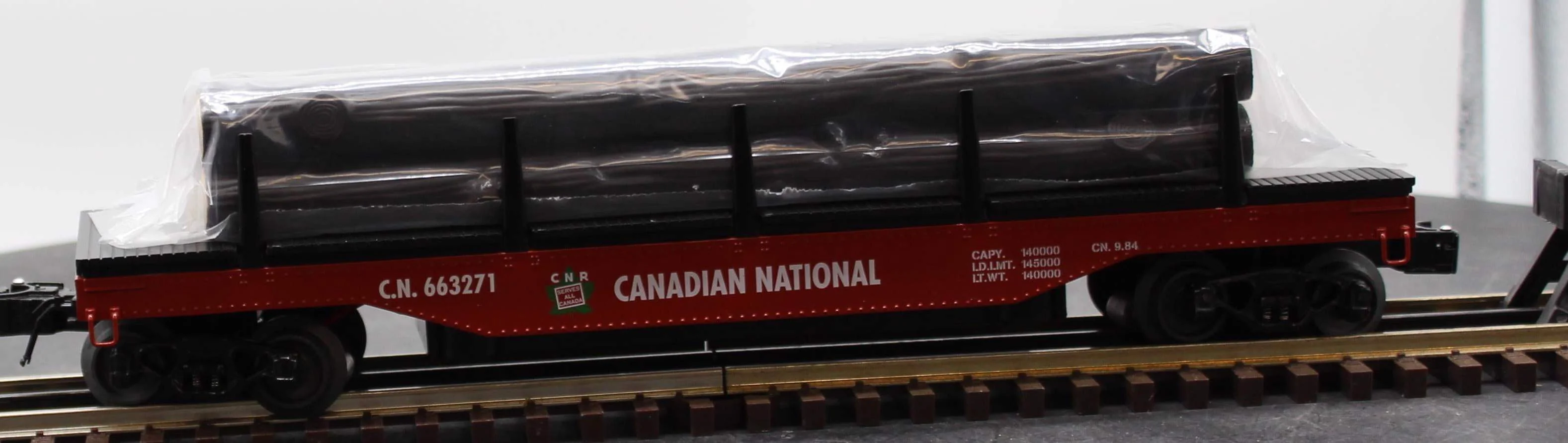 K-Line by Lionel CN Canadian National Log Dump Car 6-21708 O SCALE Like New - Image 6