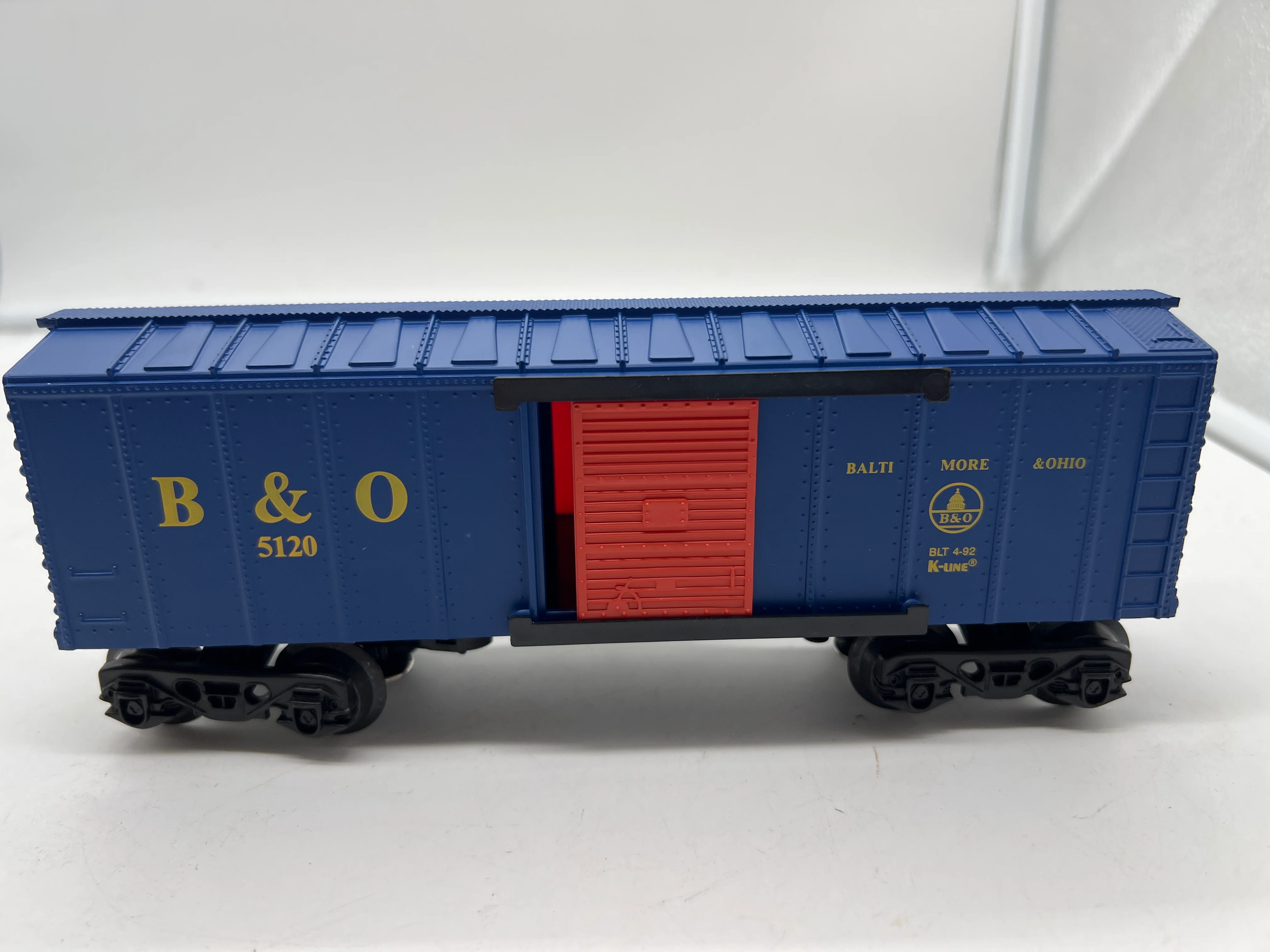 K-Line k-5120 Baltimore Ohio Blue Orange Boxcar O SCALE Like New - Image 3