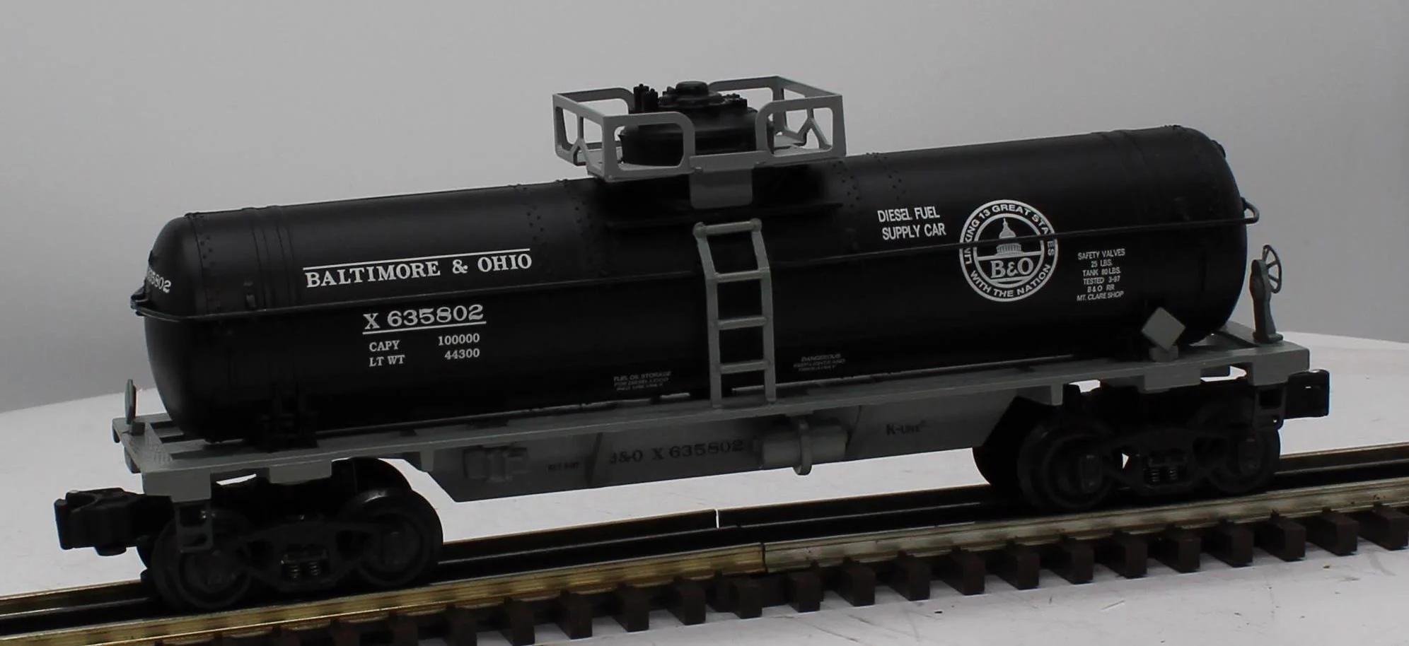 K-Line K-635802 BALTIMORE & OHIO Single Dome Tank Car #X635802 O Scale Like New Damaged Box - Image 2