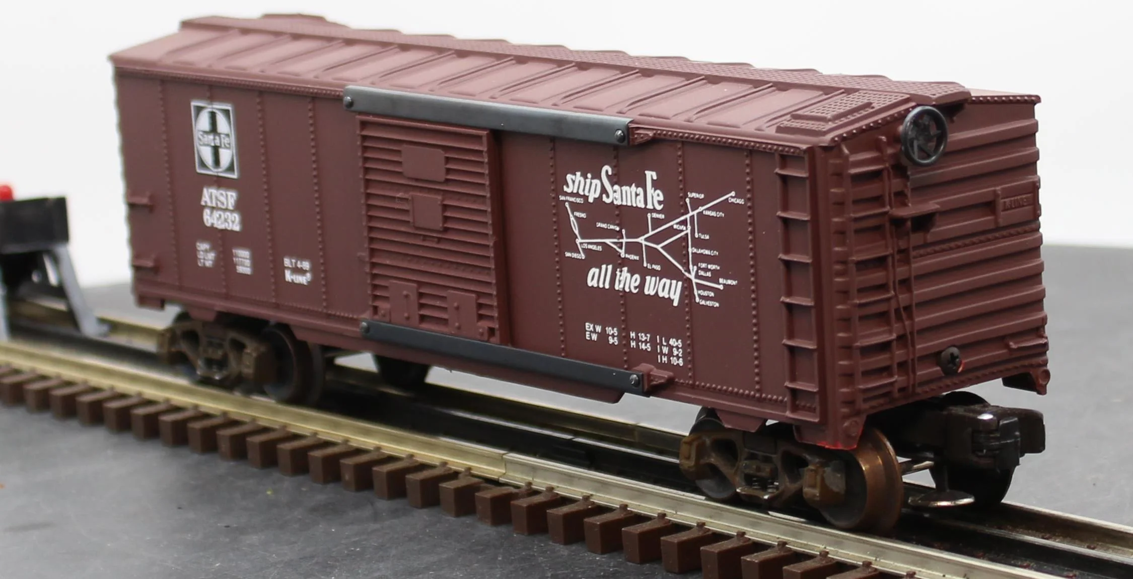 K-Line K-64232 Santa Fe 2 Classic Map Car O SCALE Used Damaged Box - Image 3