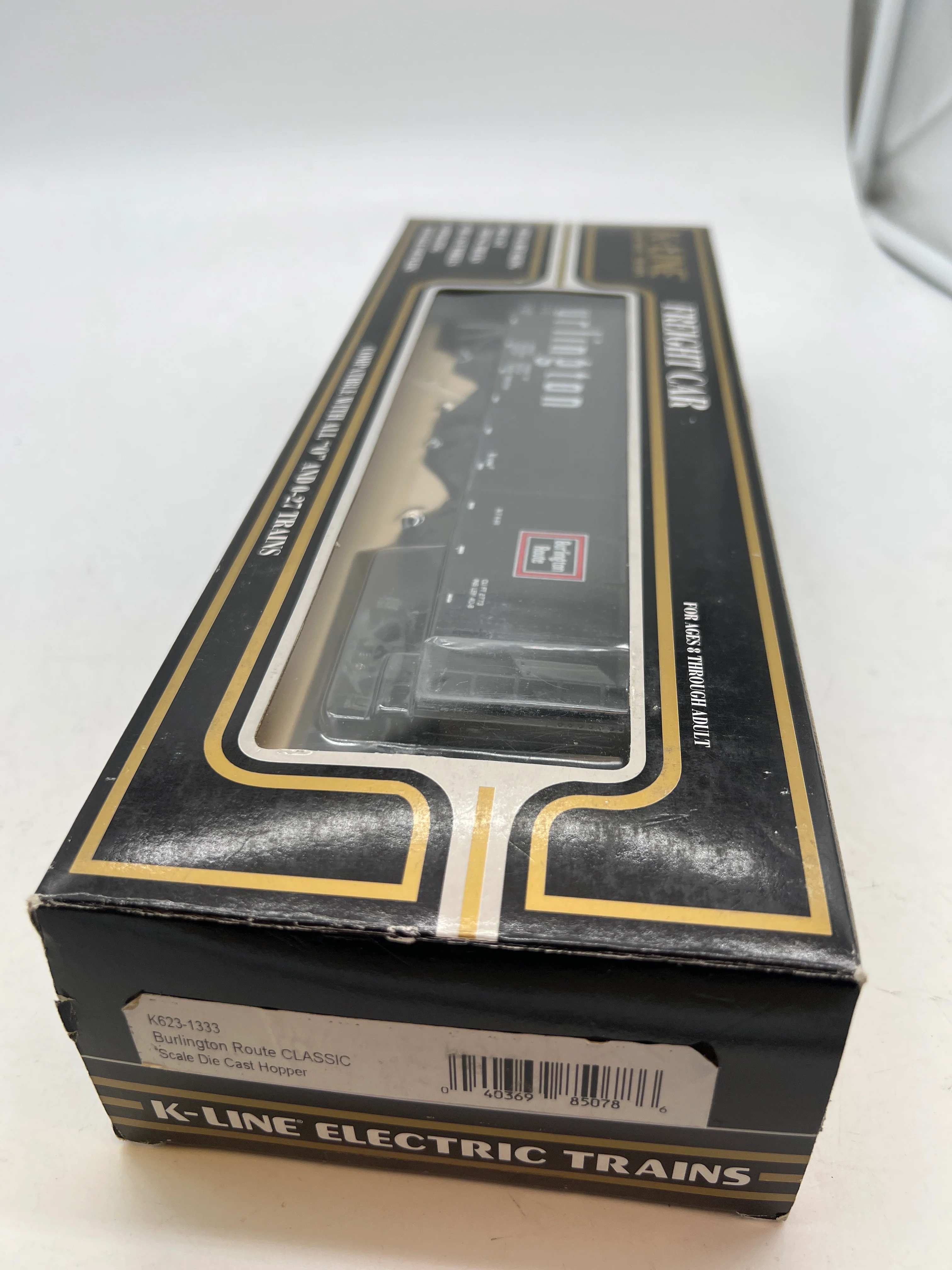 K-Line K623-1333 BLACK Burlington Route Classic Scale Hopper O SCALE Used Excellent - Image 3