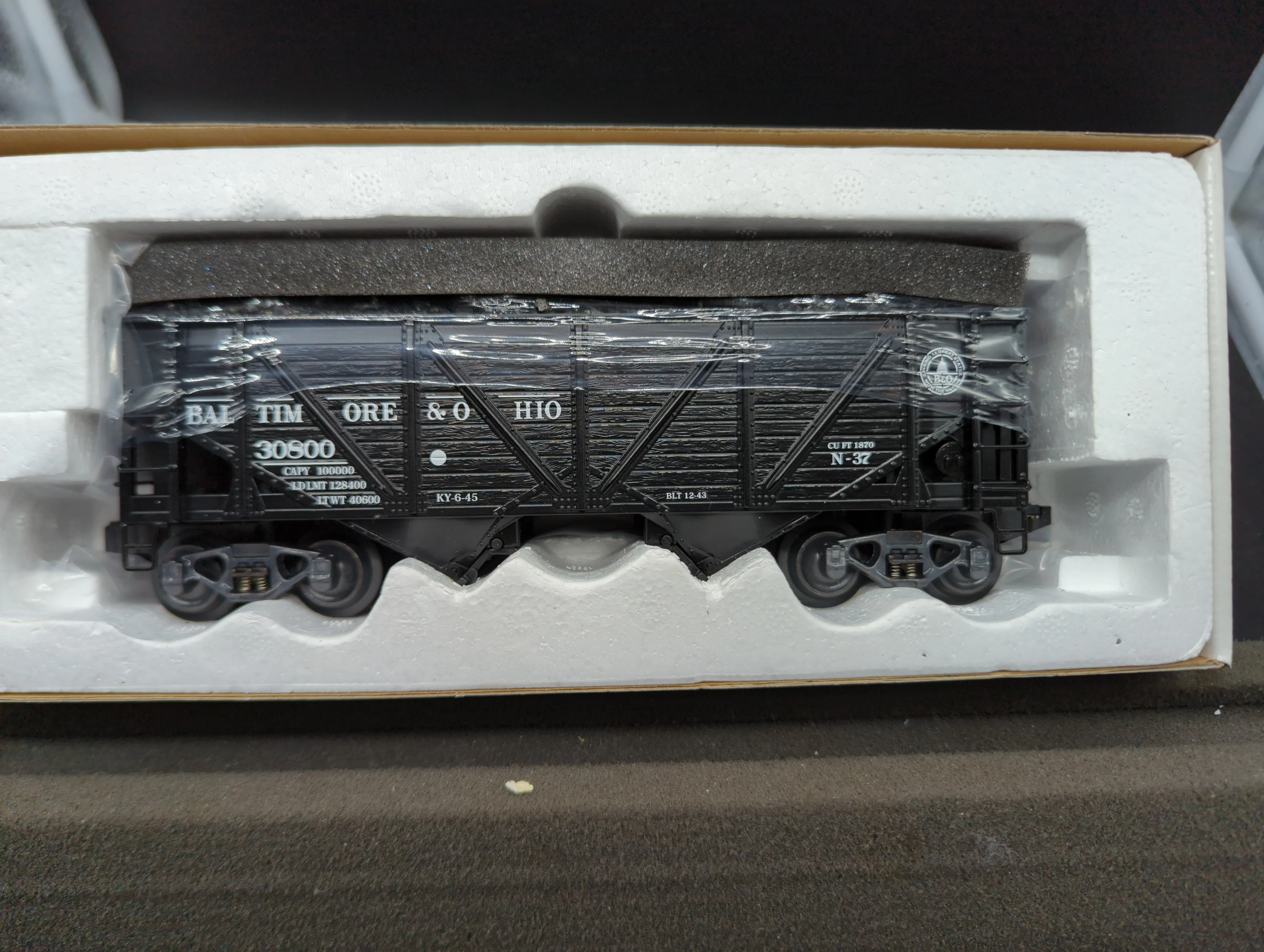 K-Line K6255-1091 B&O 2-Bay Outside Braced Hopper O SCALE NEW - Image 2