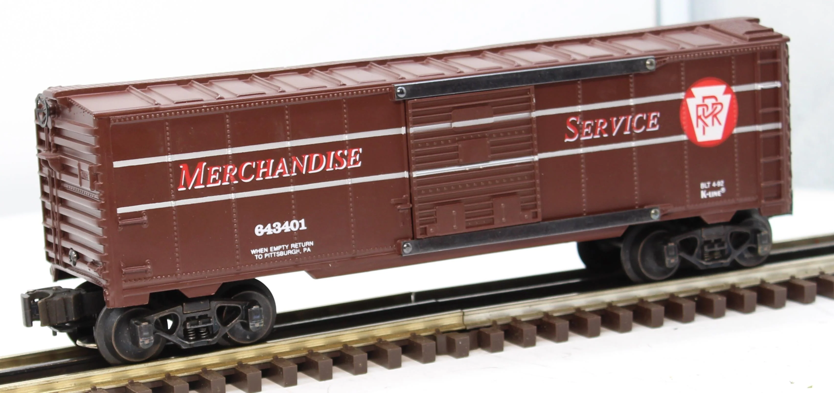 K-Line K643401 PRR Classic Box Car Merchandise Service O Scale Like New