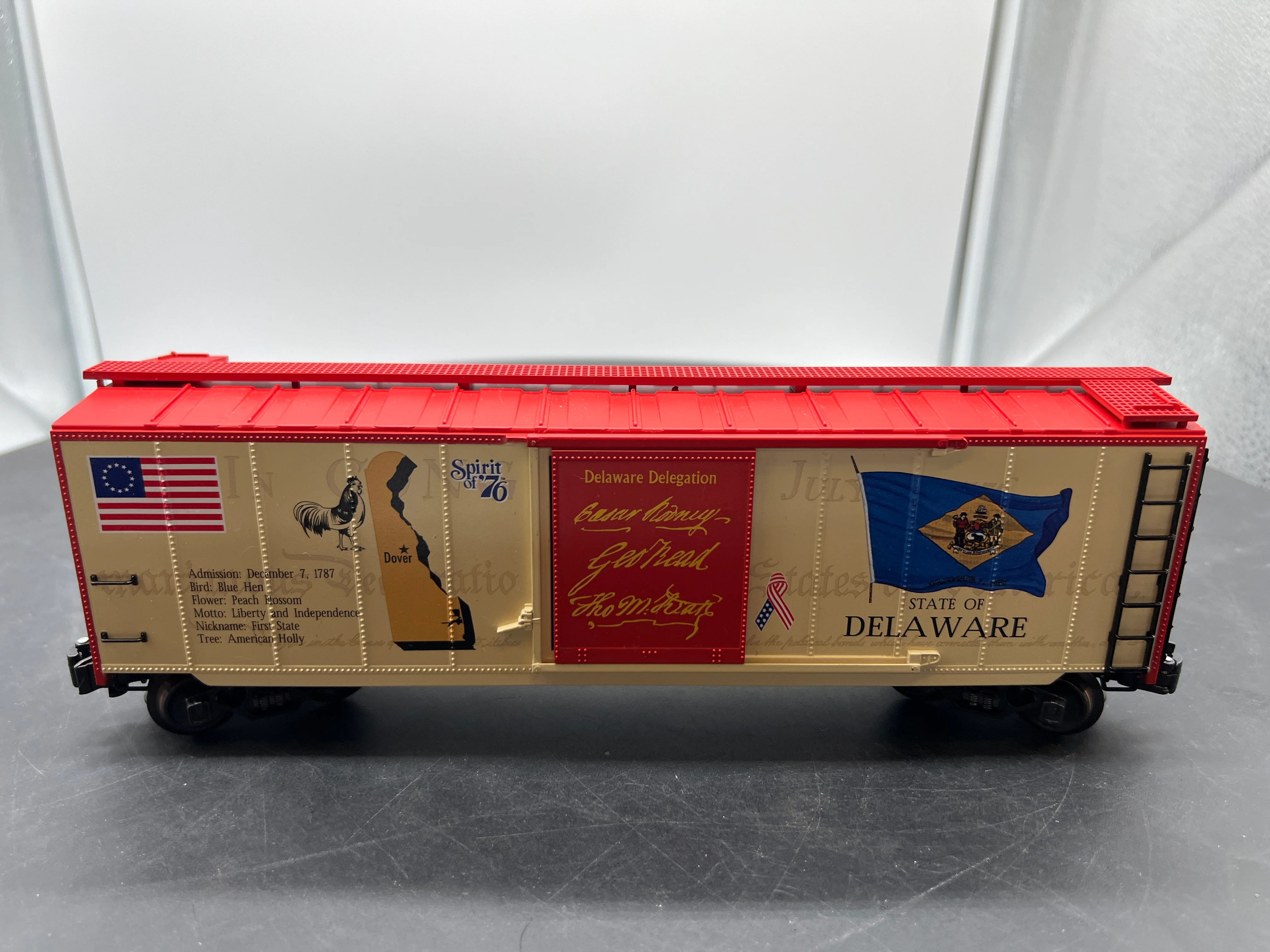 K-Line k761-7601 Spirit of '76 Delaware State Boxcar O SCALE Like New