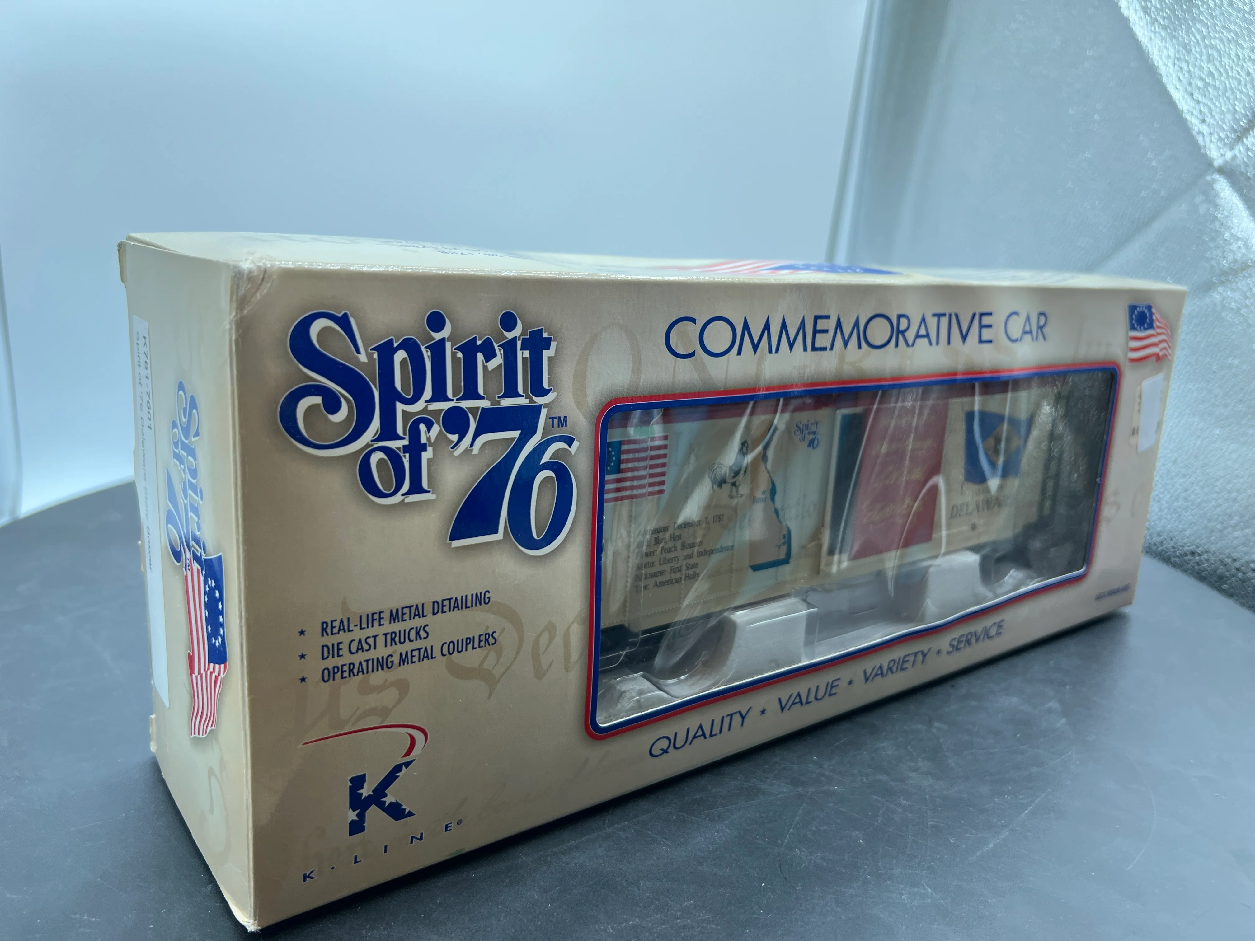 K-Line k761-7601 Spirit of '76 Delaware State Boxcar O SCALE Like New - Image 5