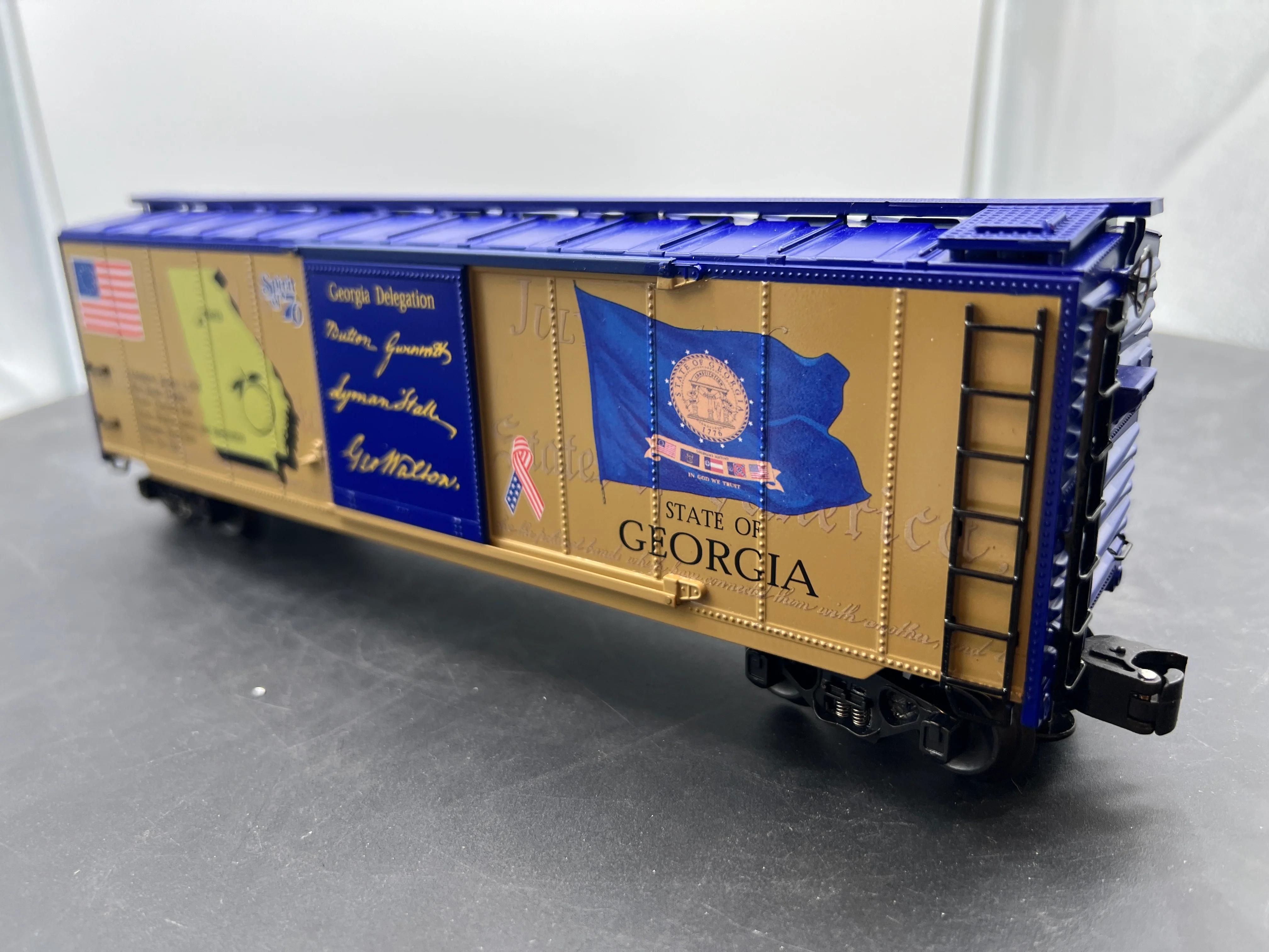 K-Line k761-7604 Spirit of 76 State of Georgia  Boxcar O SCALE Like New - Image 7