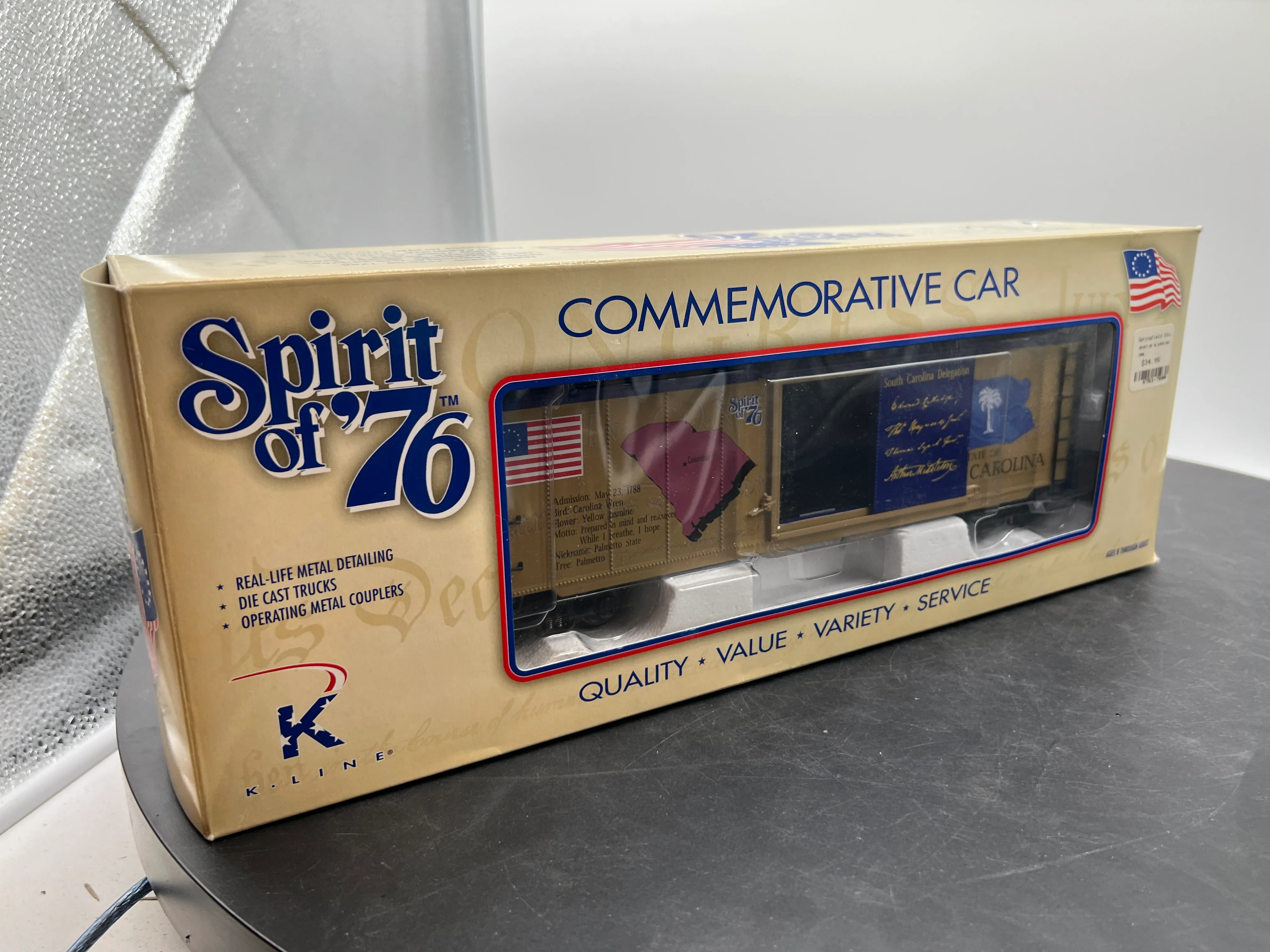 K-Line k761-7608 Spirit of 76 South Carolina State BoxcarO SCALE Like New - Image 4