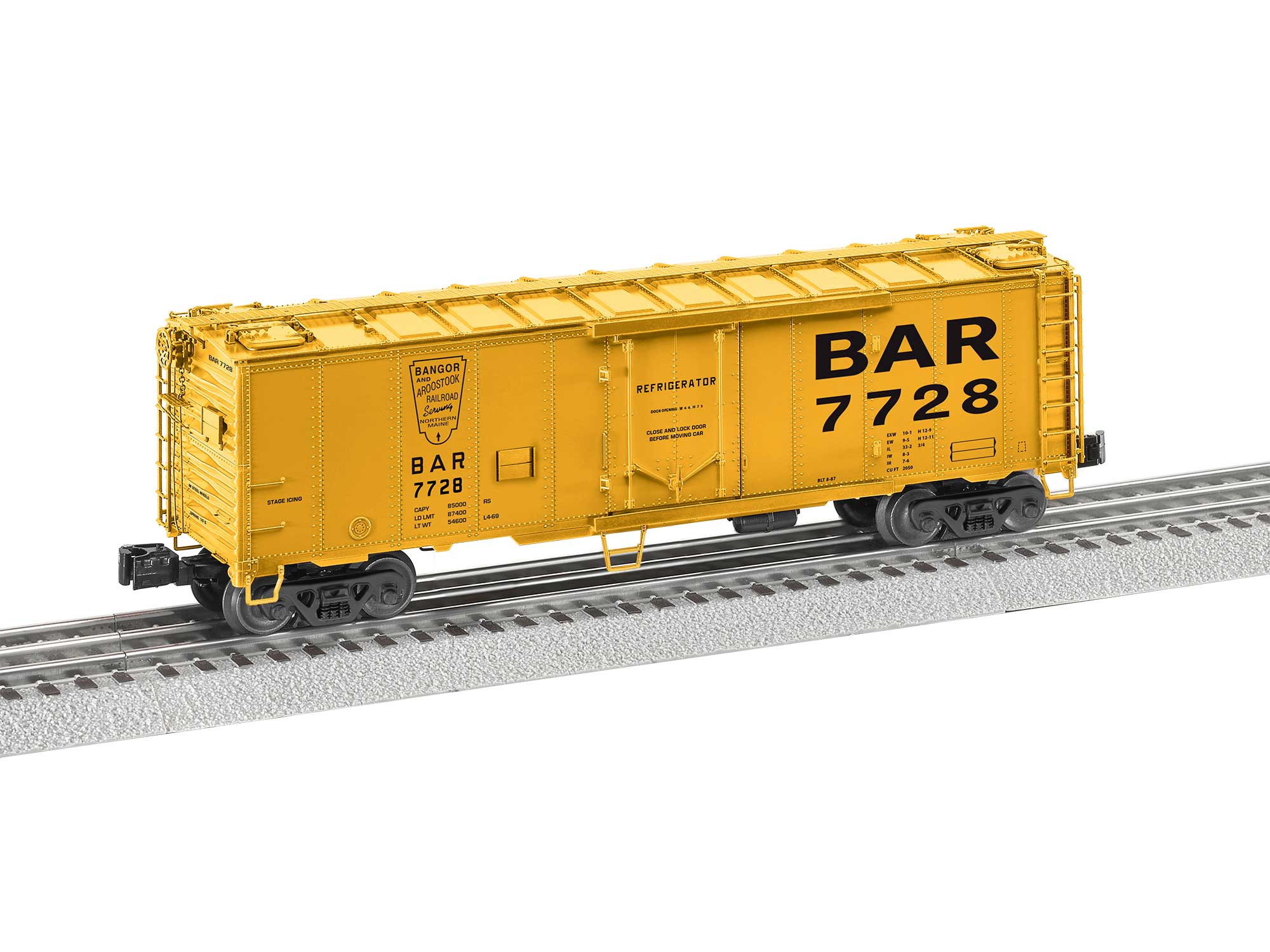 Lionel 2026071 BAR 40' PLUG DOOR REEFER #7728 O SCALE NEW