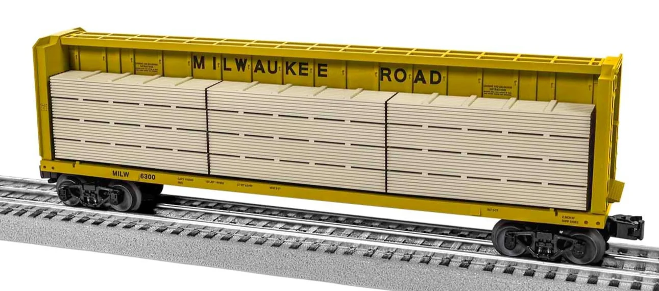 Lionel 2043051 MILWAUKEE ROAD CENTERBEAM FLATCAR #6300 O SCALE NEW