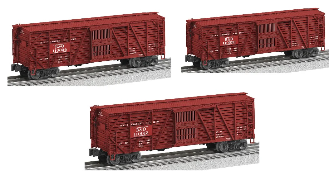 Lionel 2226880 BALTIMORE & OHIO VISION STOCK CAR 3-PACK #110015, 110023, 110034 O SCALE NEW limited
