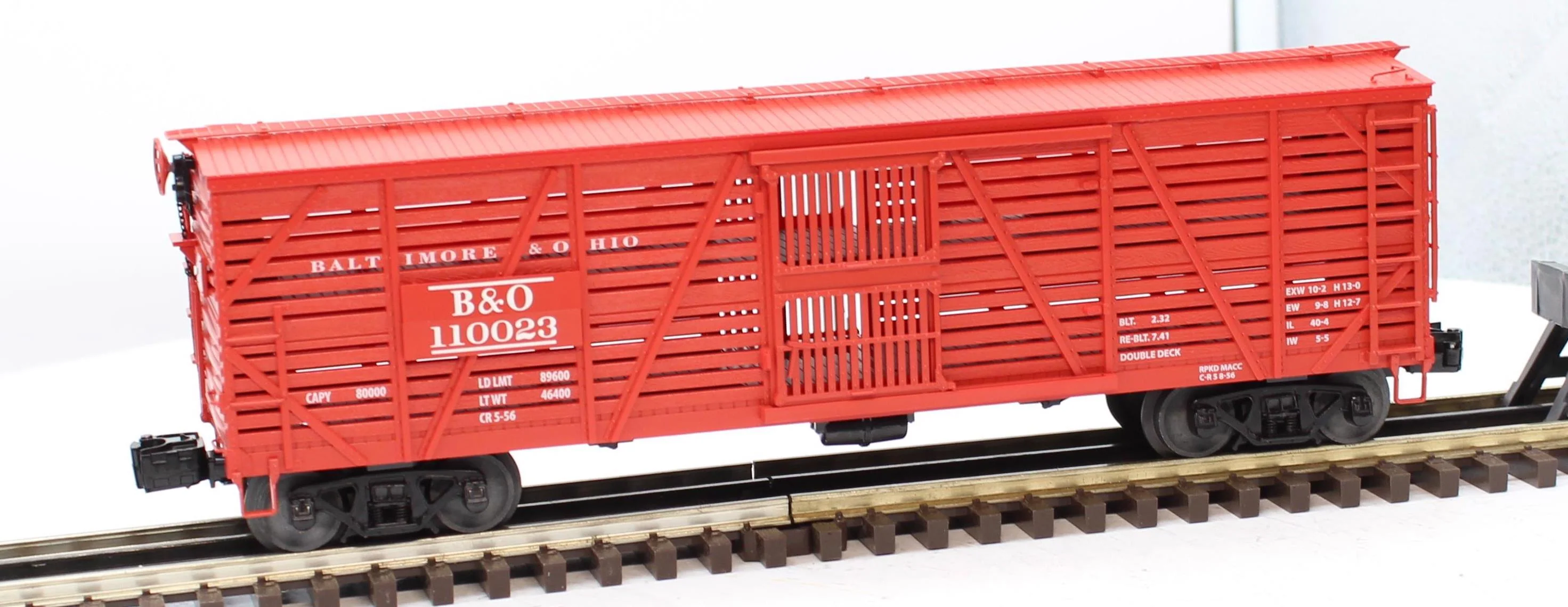 Lionel 2226880 BALTIMORE & OHIO VISION STOCK CAR 3-PACK #110015, 110023, 110034 O SCALE NEW (no outer brown box) - Image 8