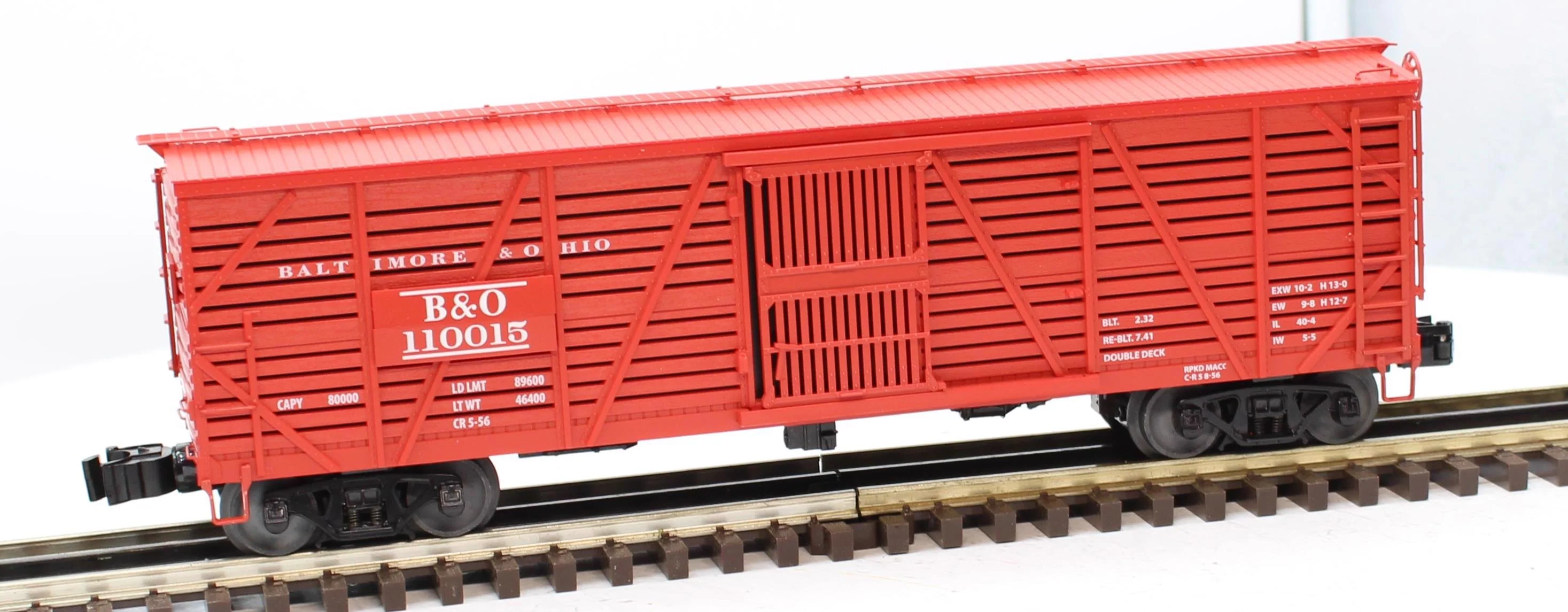 Lionel 2226880 BALTIMORE & OHIO VISION STOCK CAR 3-PACK #110015, 110023, 110034 O SCALE NEW (no outer brown box) - Image 9