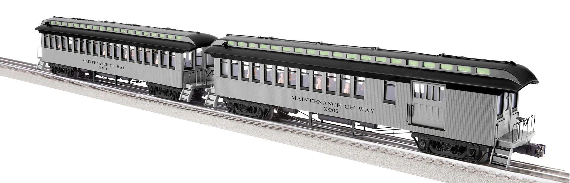 Lionel 2227400 Maintenance of Way MOW Wood Baggage/Coach, 2227410 Combine/Coach, AND 2227420 Coach/Observation 2-Pack (Set of 6 cars) O Scale NEW - Image 2