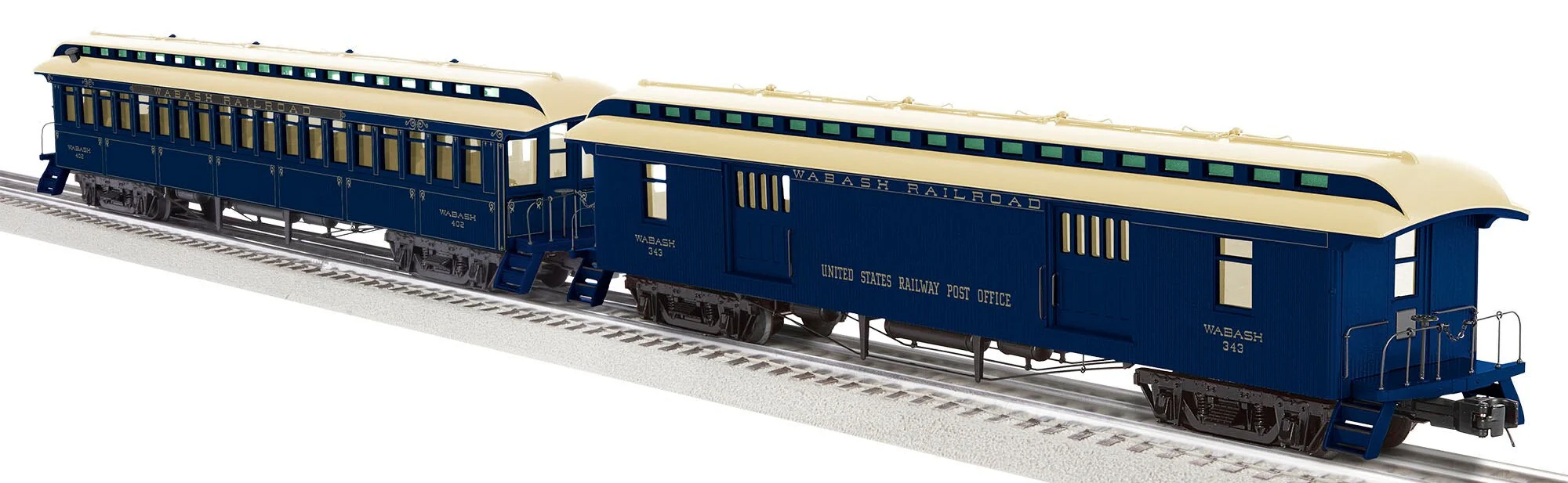 Lionel 2227490 Wabash Wood Passenger Cars Baggage / Coach, 2227500 Combine / Coach AND 2227510 Coach / Observation (Set of 6 cars) O Scale NEW - Image 2