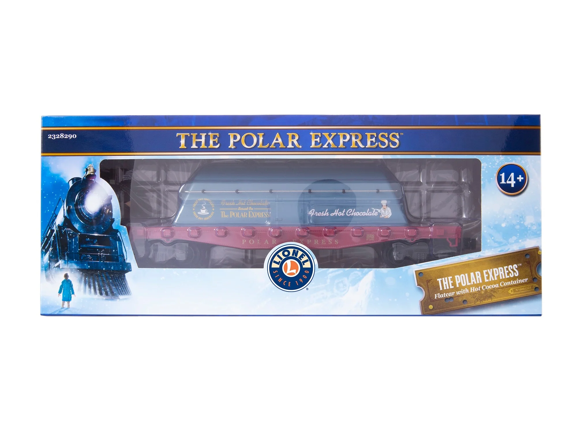 Lionel 2328290 THE POLAR EXPRESS Flatcar with Hot Cocoa Container O SCALE NEW - Image 2